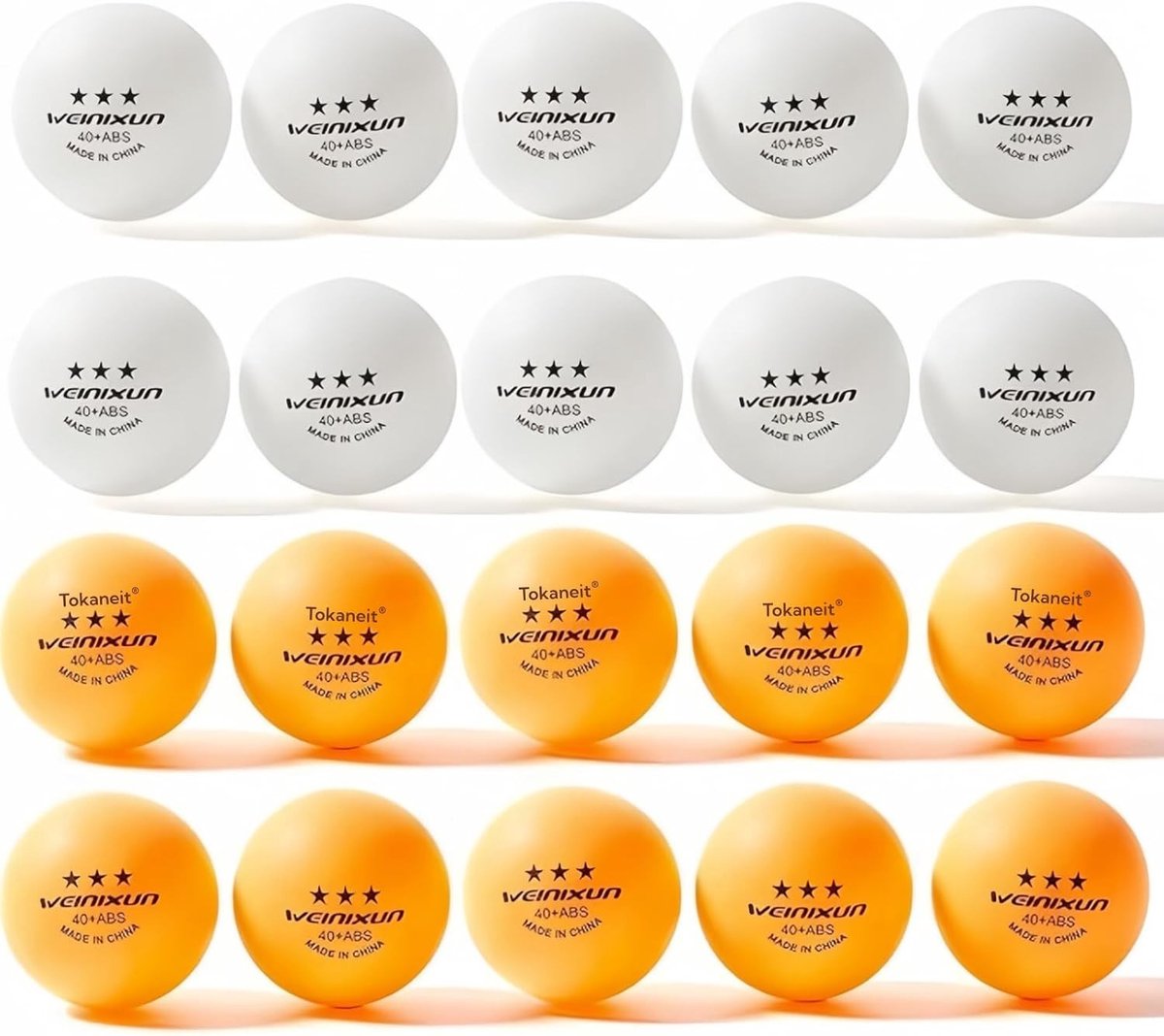 20 Tafeltennisballen van Poly 40+ Kwaliteit, Gemengde Kleuren, Ideaal voor Training en Competitie, Hoogwaardige ABS en Zeer Robuust voor Binnen en Buiten Gebruik