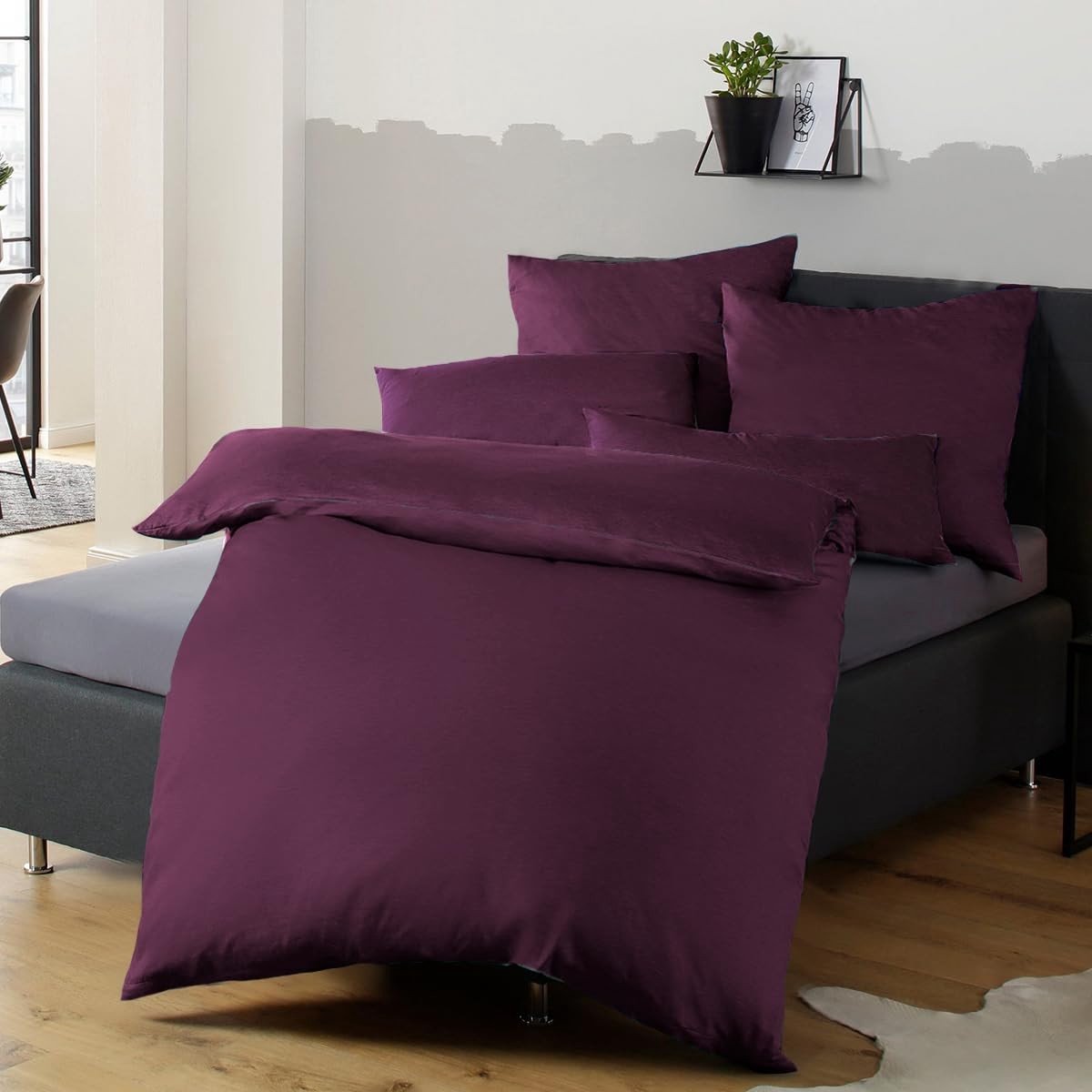 Omgoods - Luxe Microvezel Bedlinnen Set 155 x 220 cm in Lila