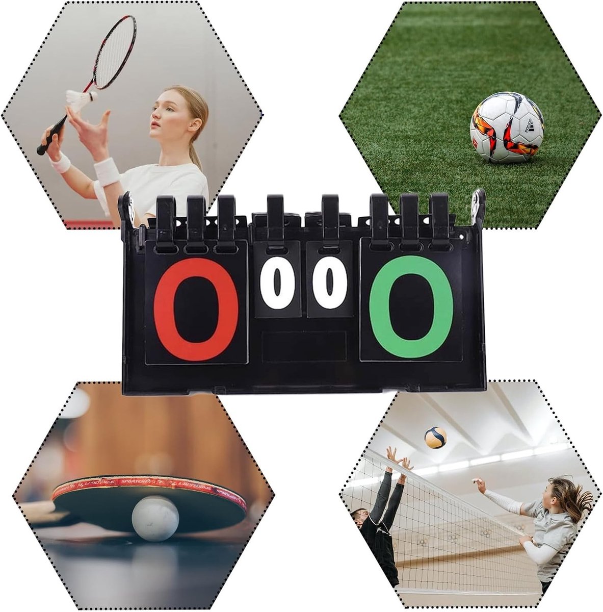 Draagbaar Waterdicht Scorebord met 6 Digitale Cijfers voor Sportcompetities zoals Voetbal, Basketbal en Tennis