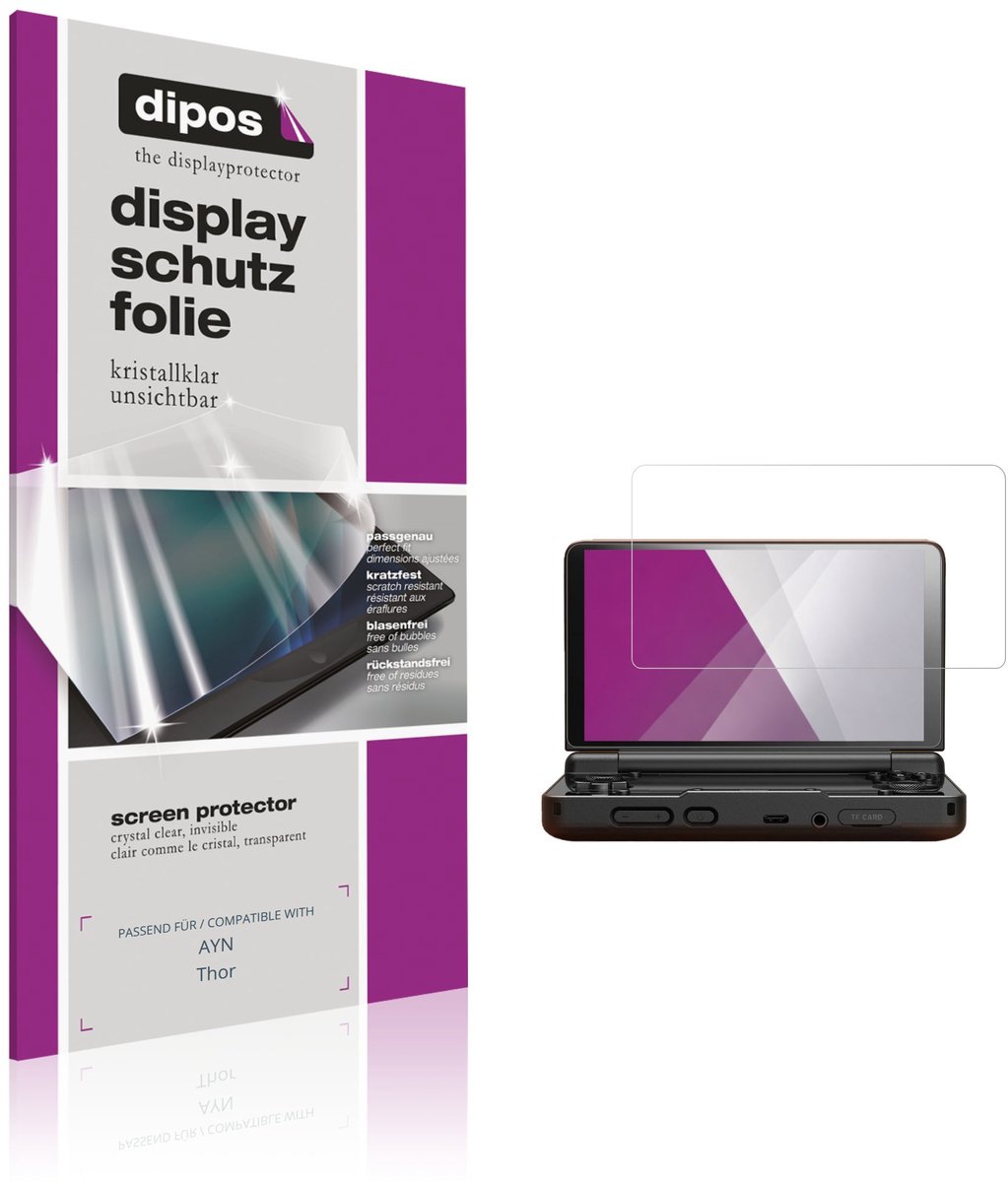 dipos – 2x Beschermfolie geschikt voor AYN Thor | Krasbestendige & heldere Screenprotector Ultra-Thin