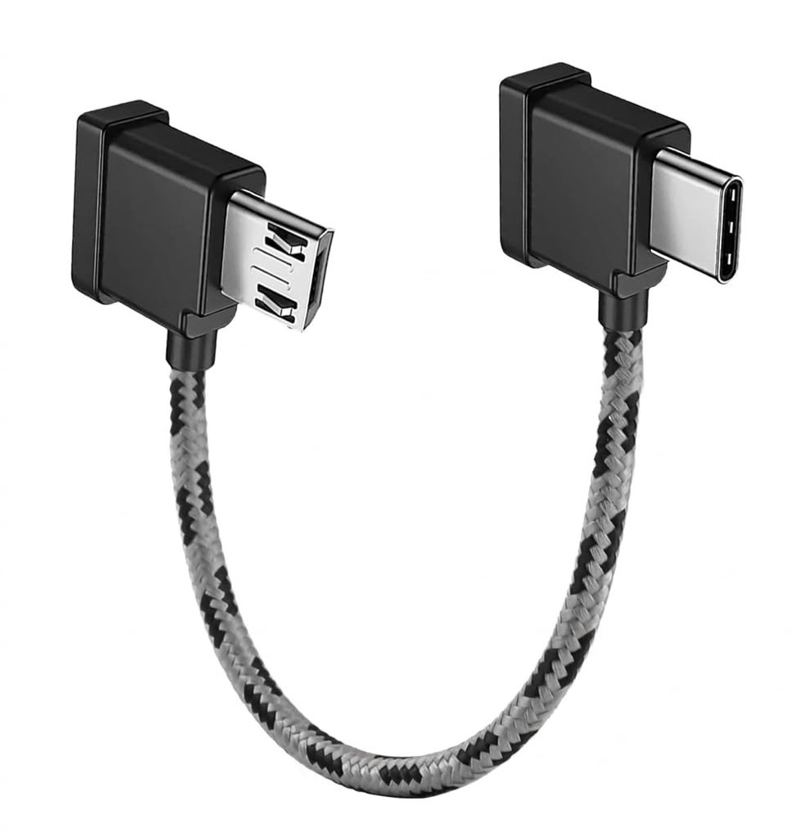 Omgoods - USB C naar Micro USB OTG Datakabel 15 cm met Hoekstekker