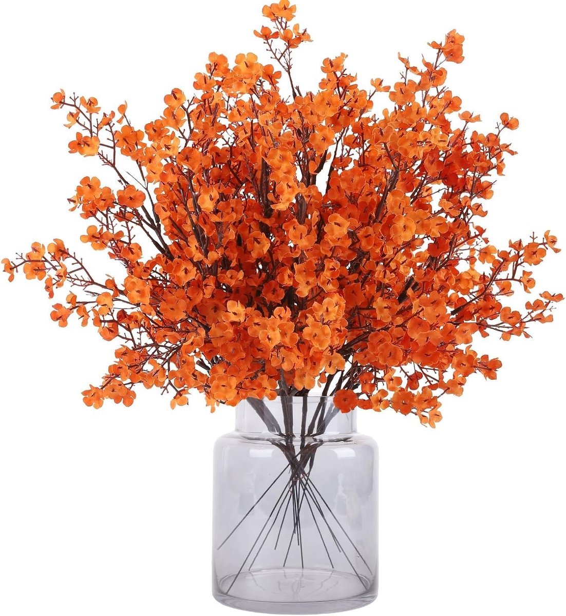 Kunstbloemen Gypsophila - Herfstbloemen - Realistische Namaakbloemen voor DIY, Bruiloft, Tafeldecoratie, Halloween en Kerstmis - 49 cm - 12 stuks - Oranje