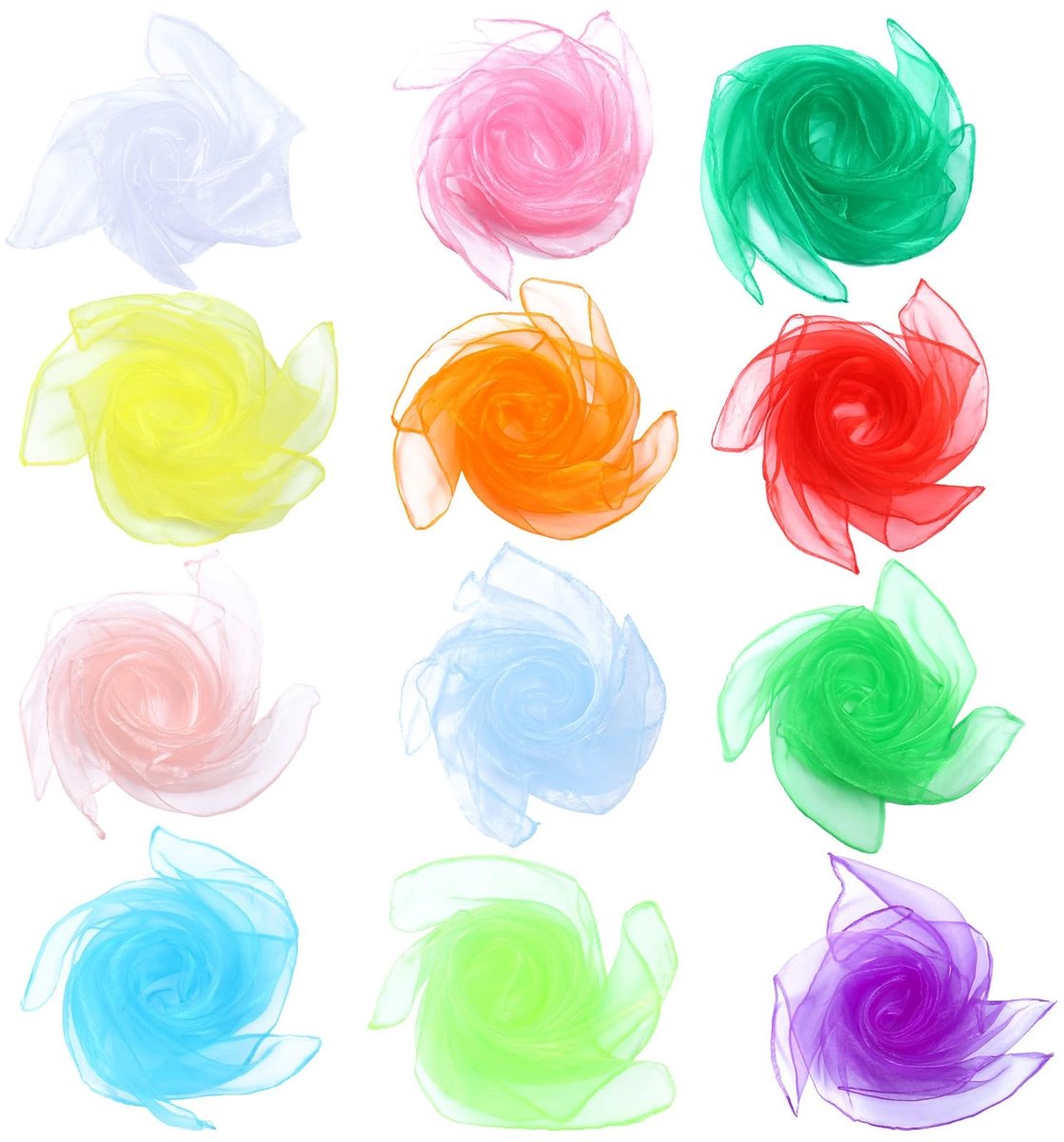 Omgoods - Set van 12 Juggling Doeken van Chiffon voor Kinderen en Volwassenen
