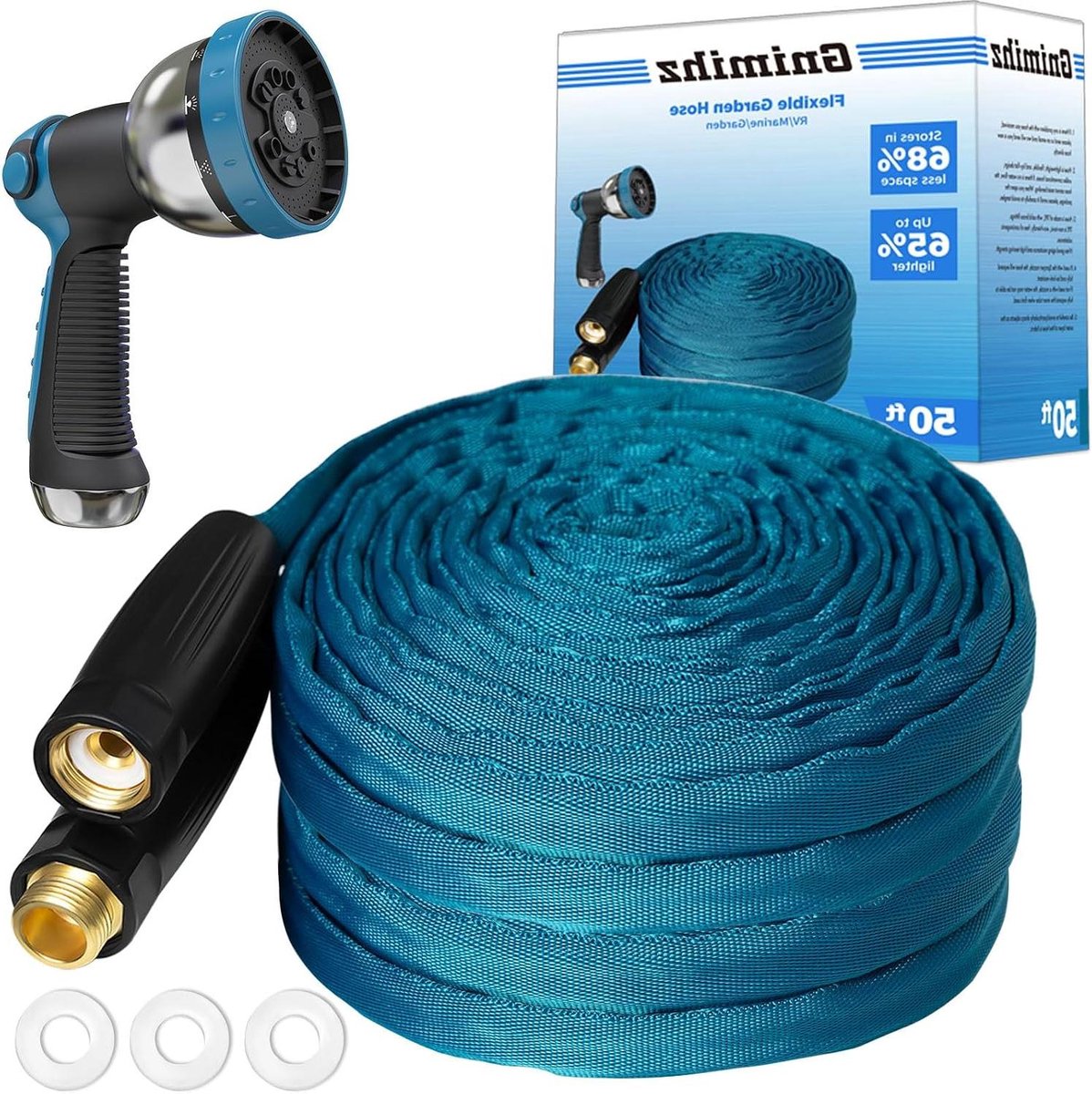 Tuinslang - Waterslang Flexibel - Buiten Water Geven - Drinkwater Veilig - 152 Meter - Zee Blauw