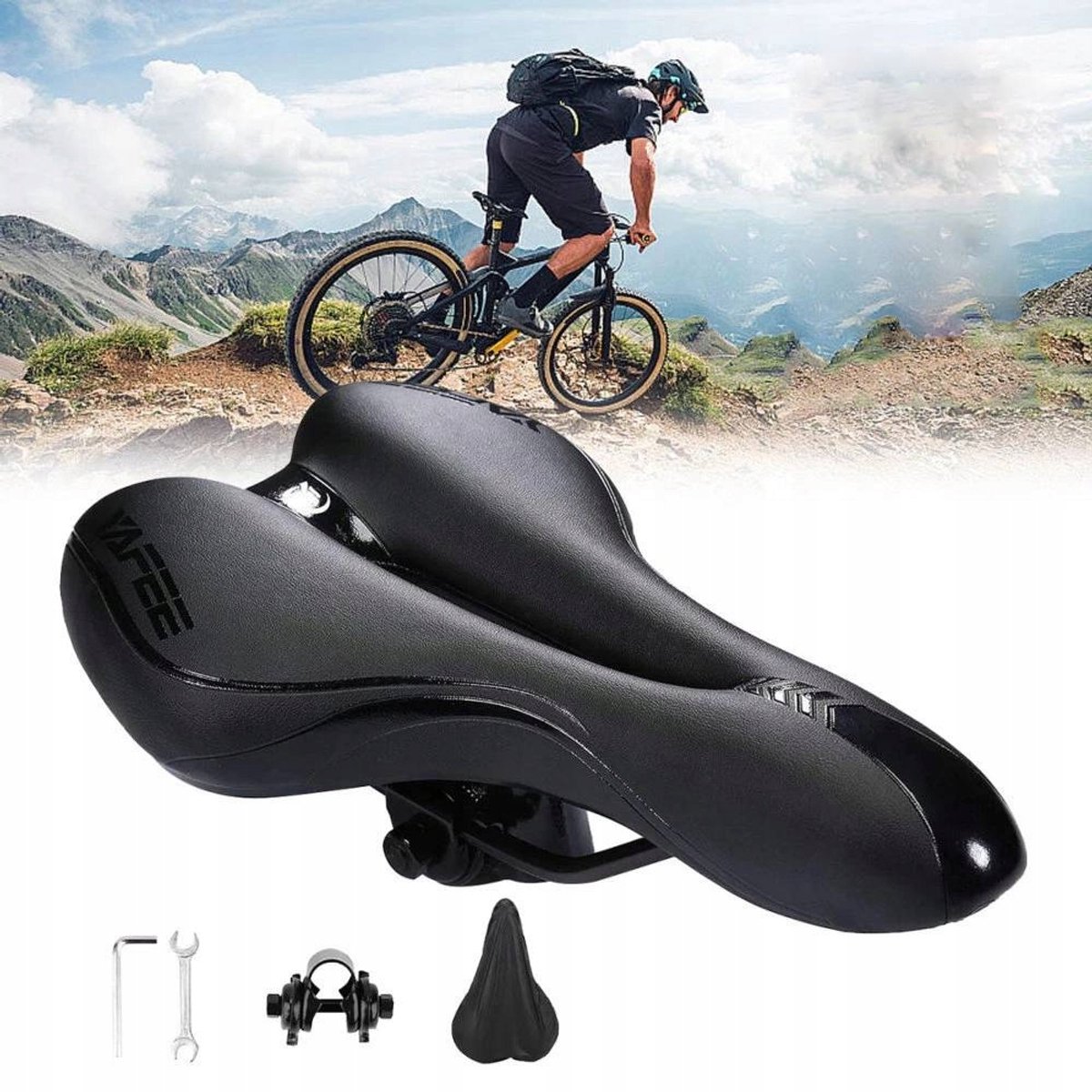 Comfortabel Fietszadel Gel Zwart 27x16cm - Ergonomisch & Waterdicht
