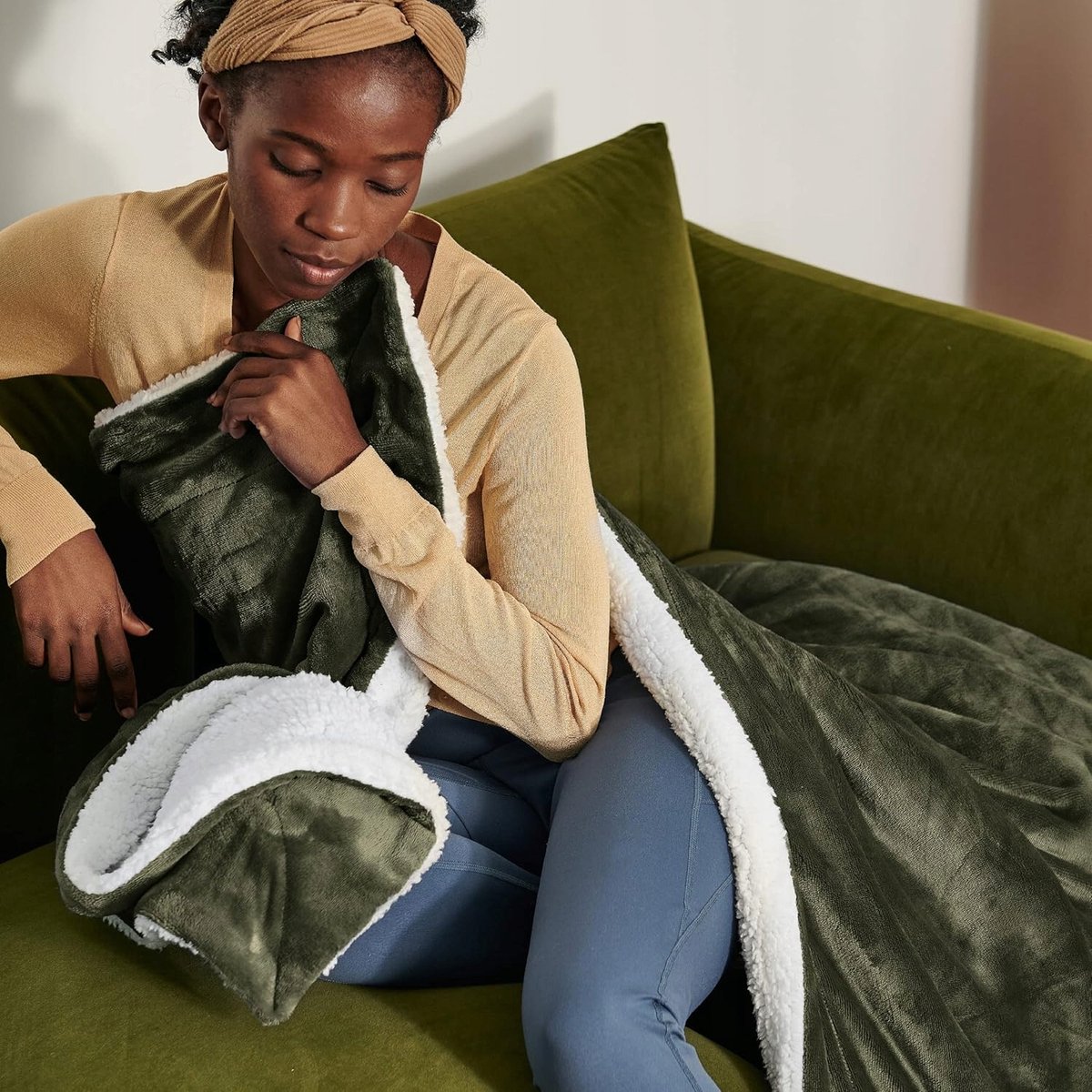 Zachte Groene Pluche Deken 150x200cm - Comfortabel & Warm