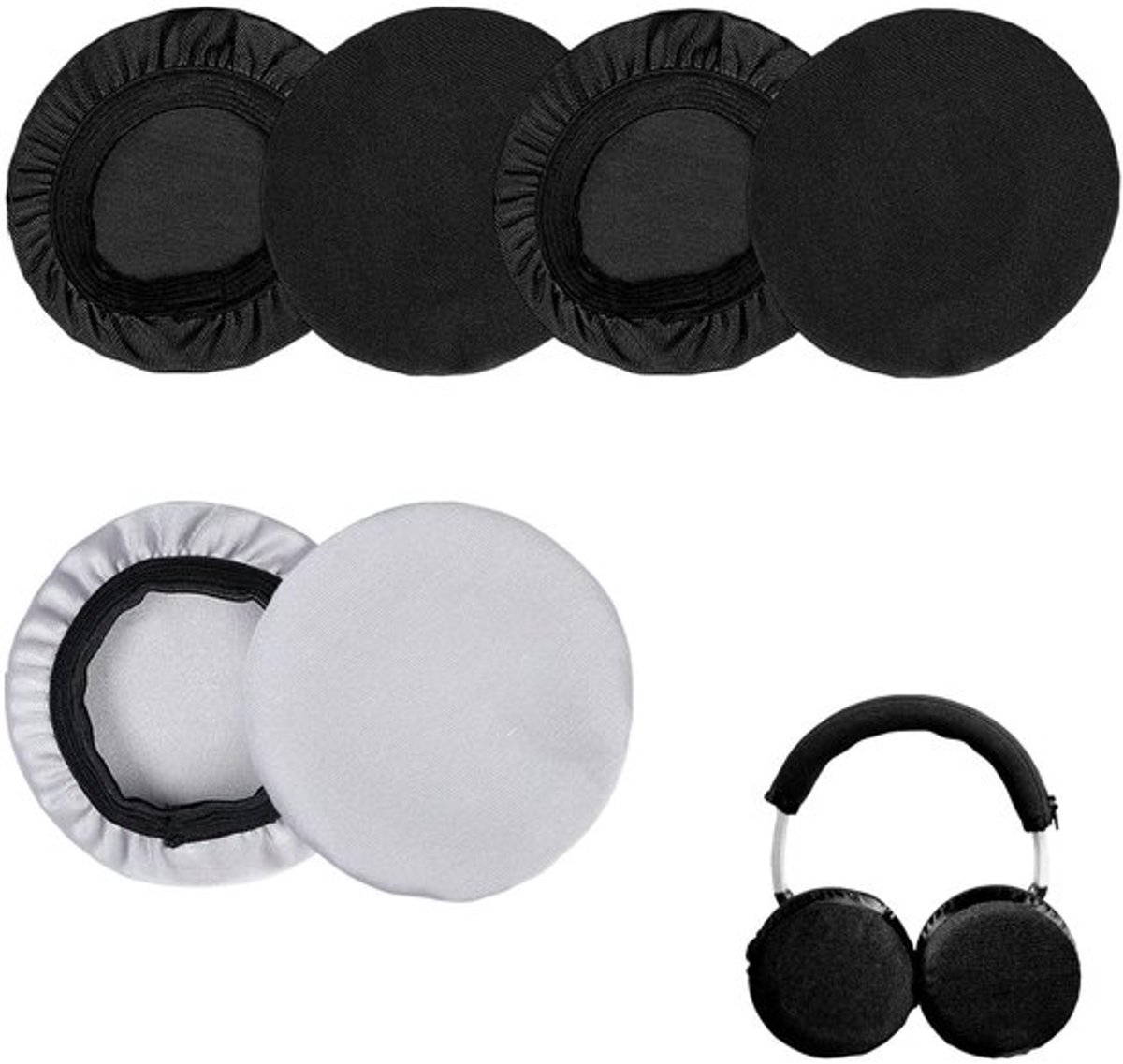 Hoofdtelefoonhoezen Set van 6 - Rekbare/Elastische Covers - Wasbaar - Ademend - Geschikt voor Oorkussens 6-8,5 cm - Comfortabel voor Sport/Gaming - Oorkussenhoezen
