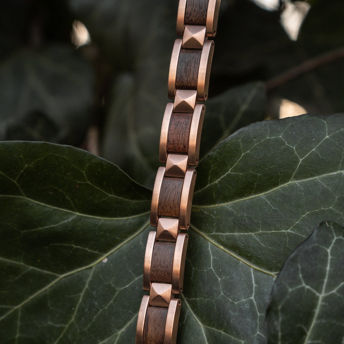 Holzkern Armband Rapsodie (Walnoot & Rosé)