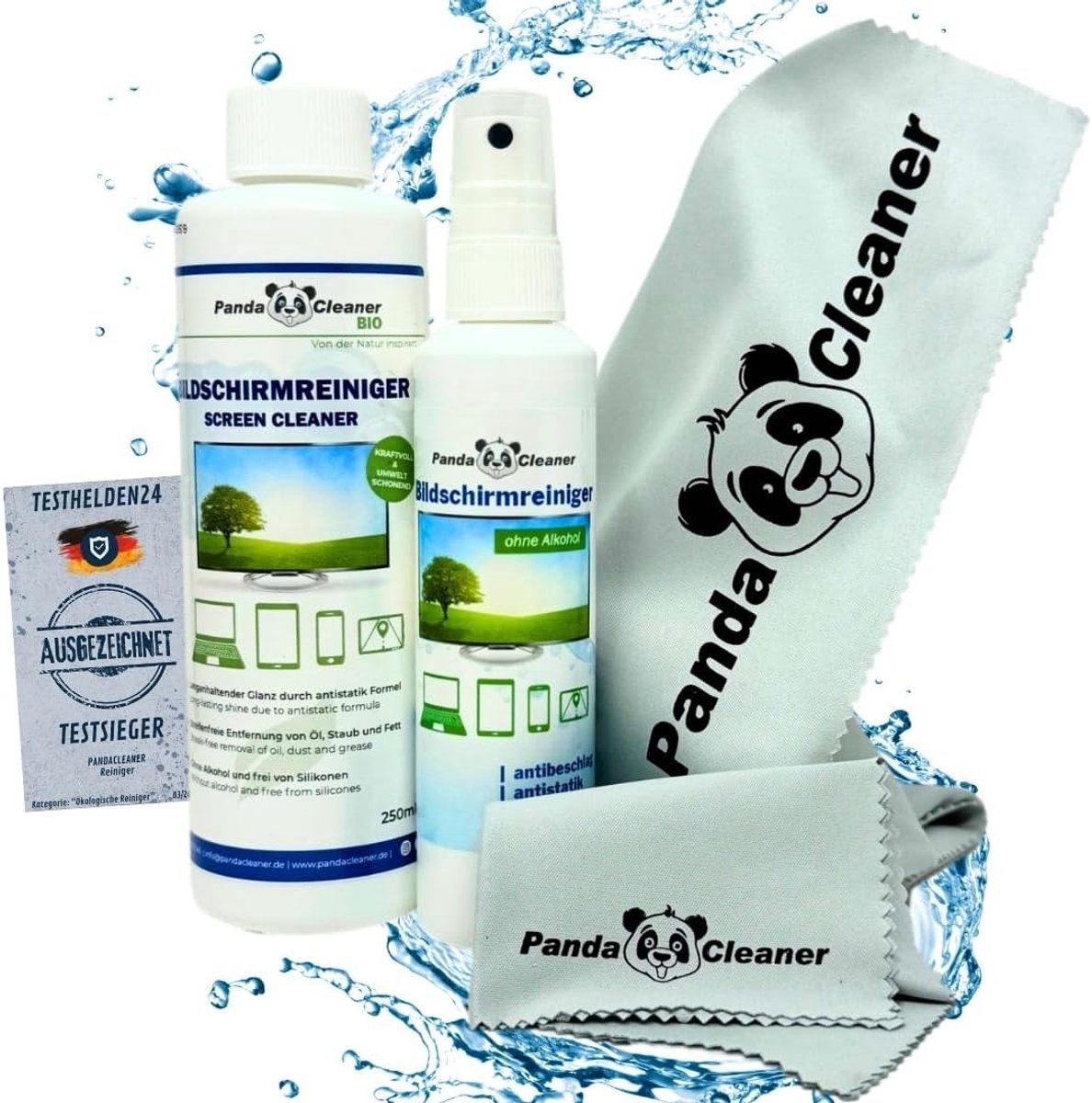 Schermreiniger - Transparant - 350 ml Spray en Navulfles - Biologisch Afbreekbare Vloeistof - Voor Alle Schermen en Displays