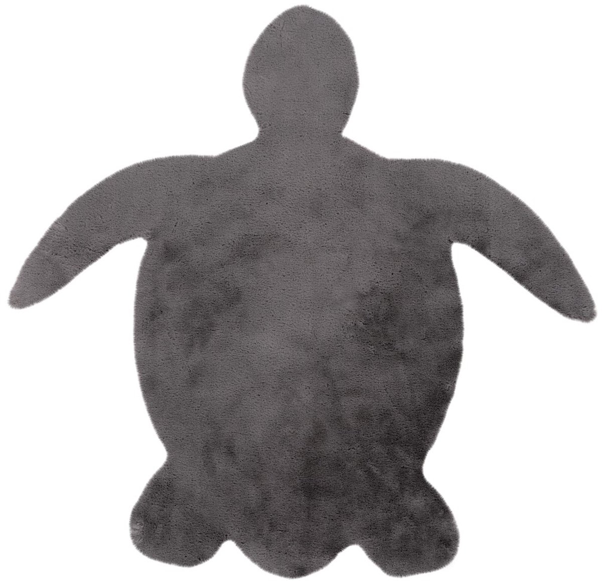 Padiro kindervloerkleed 83 x 92 cm - grijs - decoratieve dierenvorm - in schildpadvorm - geschikt voor vloerverwarming - van zacht micropolyester