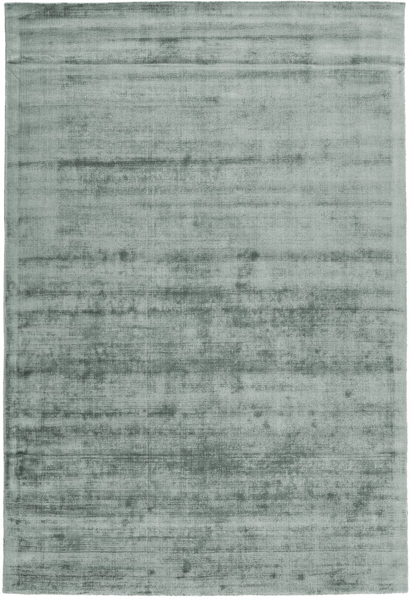 Padiro laagpolig vloerkleed 80 x 150 cm - mintgroen - modern effen design - geschikt voor vloerverwarming - van viscose