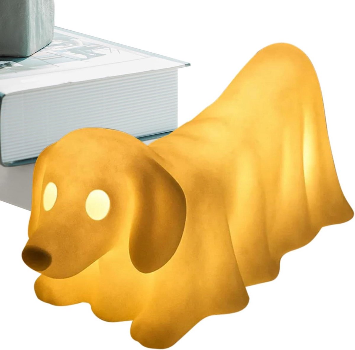 Teckel Huisdier Lamp - Nachtlampje Decoratie - Feestelijke Decoratie - Ghostly Dakkoffer Design - 8 x 10 x 8 cm