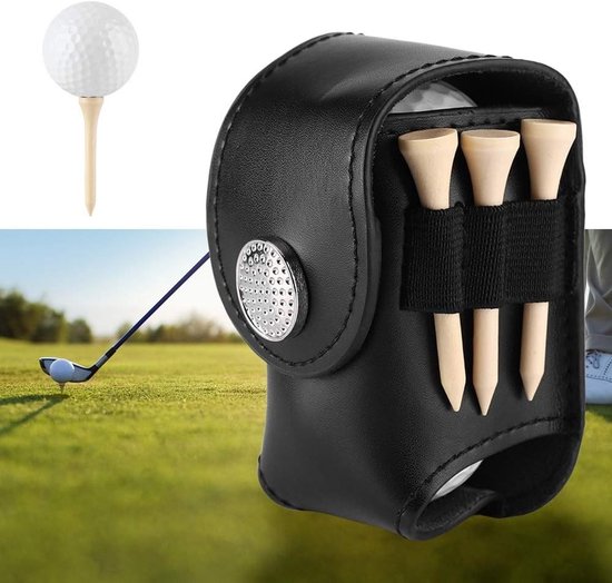 Golf Ball Tas met Clip - Handige Houder voor Golfballen en Tees - Ideaal voor Golfuitrusting en Accessoires (Kleur: Zwart) van GOLF — afbeelding 2