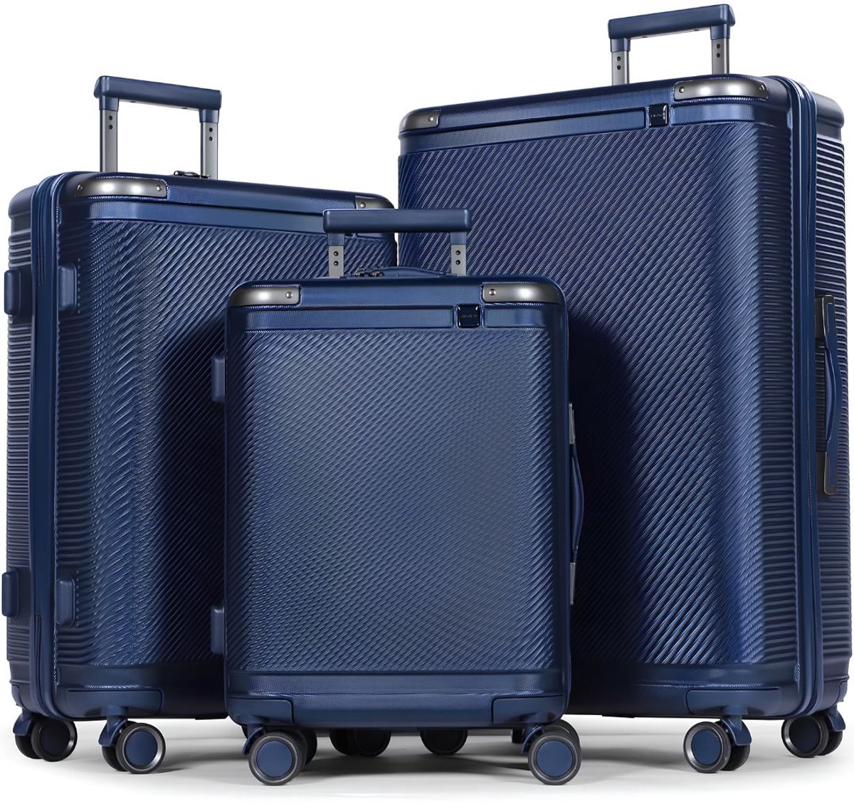 NIVA® Kofferset - Reiskoffer Set - Koffer Handbagage - Blauw - 49cm x 30cm x 78cm