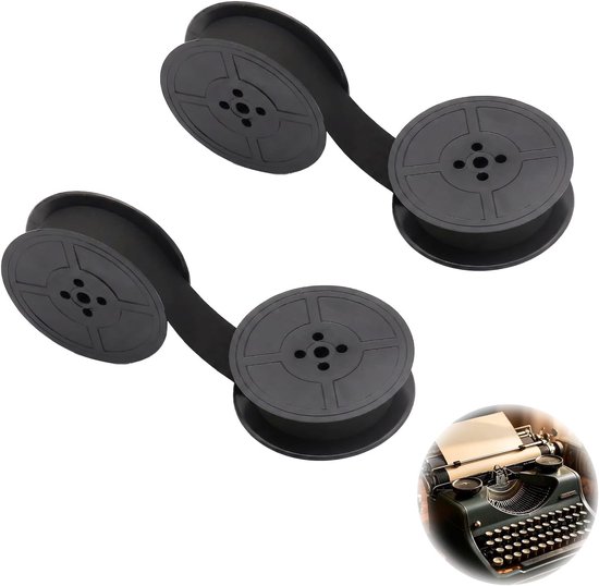 Set van 2 zwarte inktlintspoelen voor mechanische schrijfmachines, vervangende inktbanden voor optimale schrijfkracht en duurzaamheid — afbeelding 5