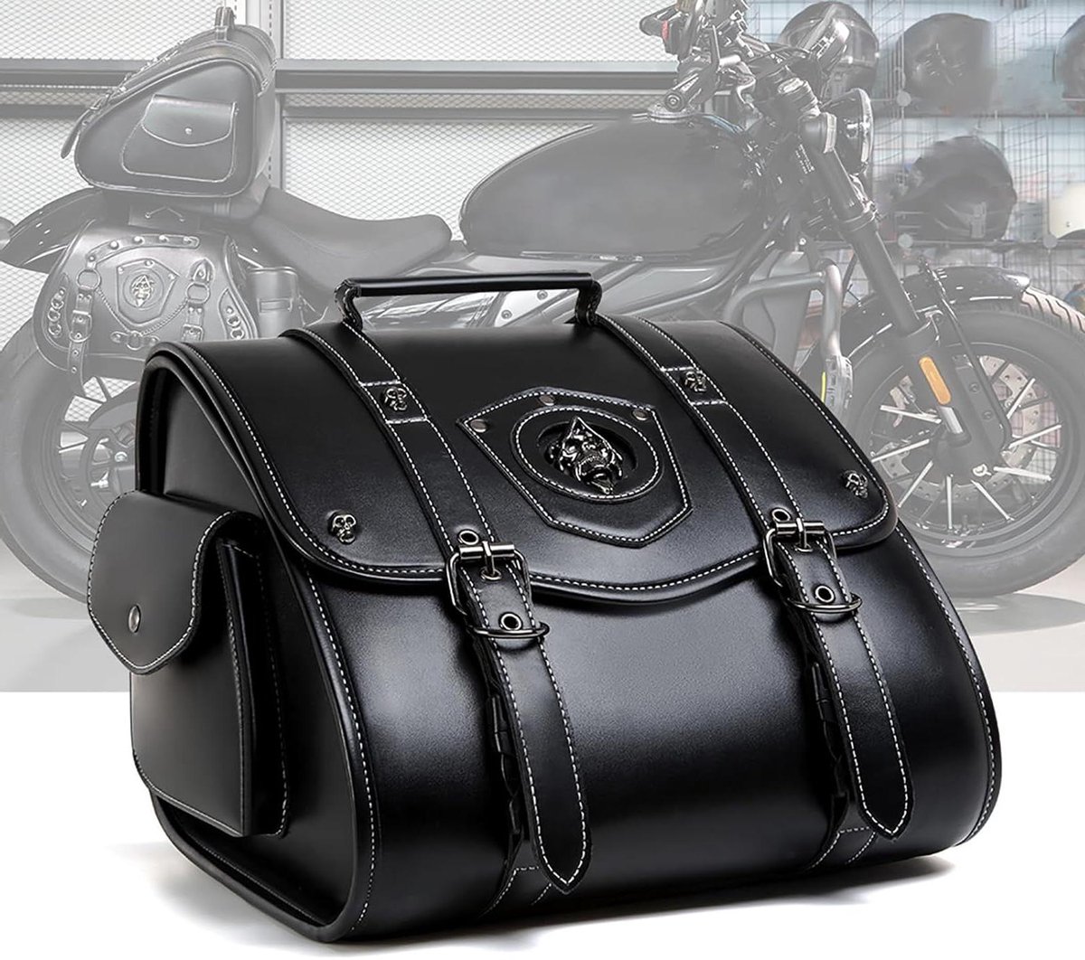 Motorfiets Zadeltas - Leren Topkoffer - Motorrijden Opslag - Waterdicht Krasbestendig - 27 x 38 x 31 cm - Normaal