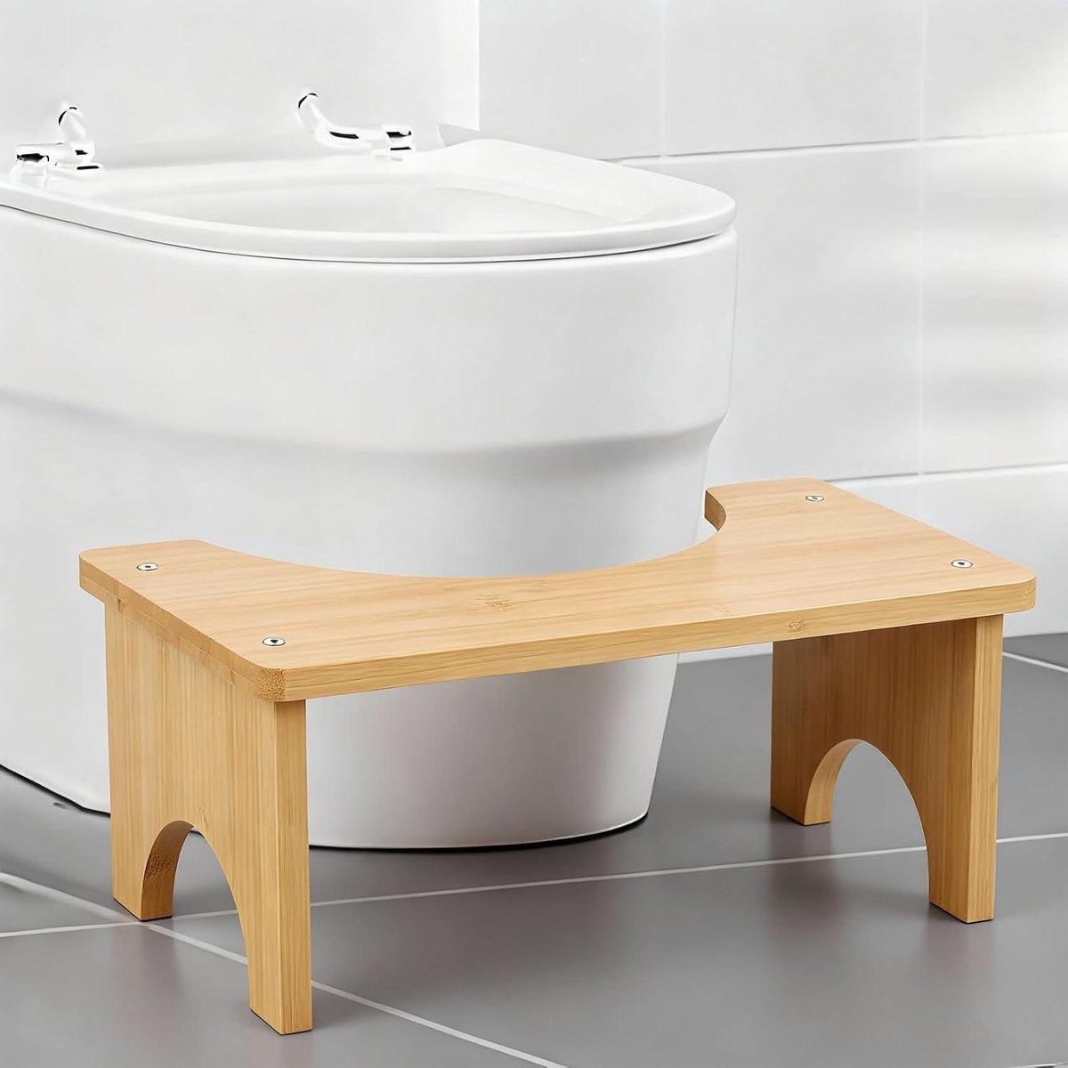 Bamboe Toiletkruk - Krukje Plasstoel - Ontlasten Bevorderen - Ergonomisch Ontwerp - 37 x 20 x 17 cm - Houtkleur