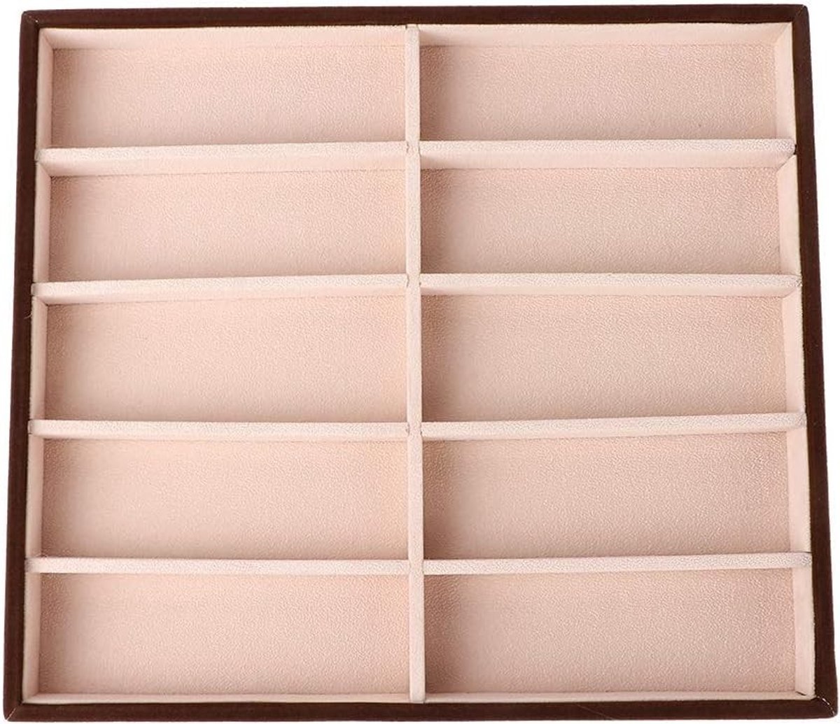 Draagbare brillendoos met 10 opbergvakken, stapelbare brillenorganizer voor optimale bescherming en gemak