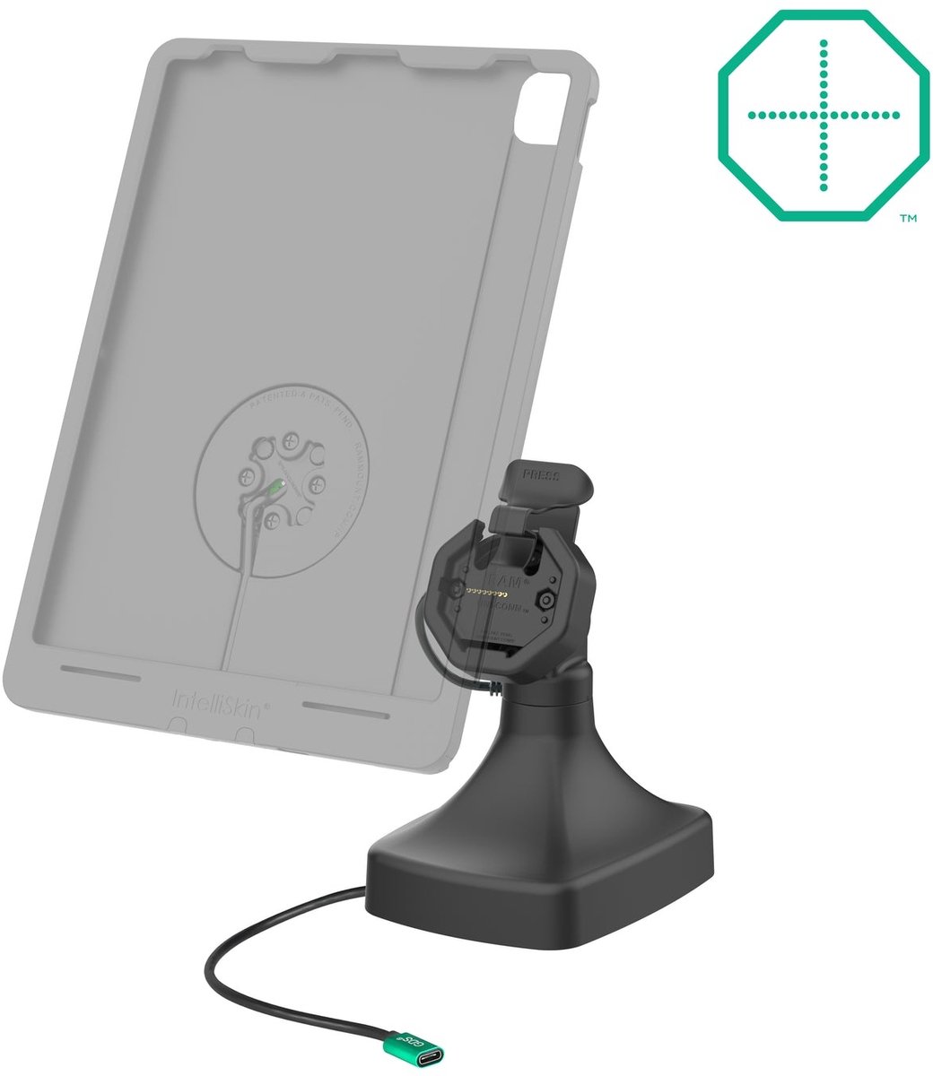 GDS® Uni-Conn™ Kantel- en Draai Kiosk Dock met oplaadfunctie via USB-C