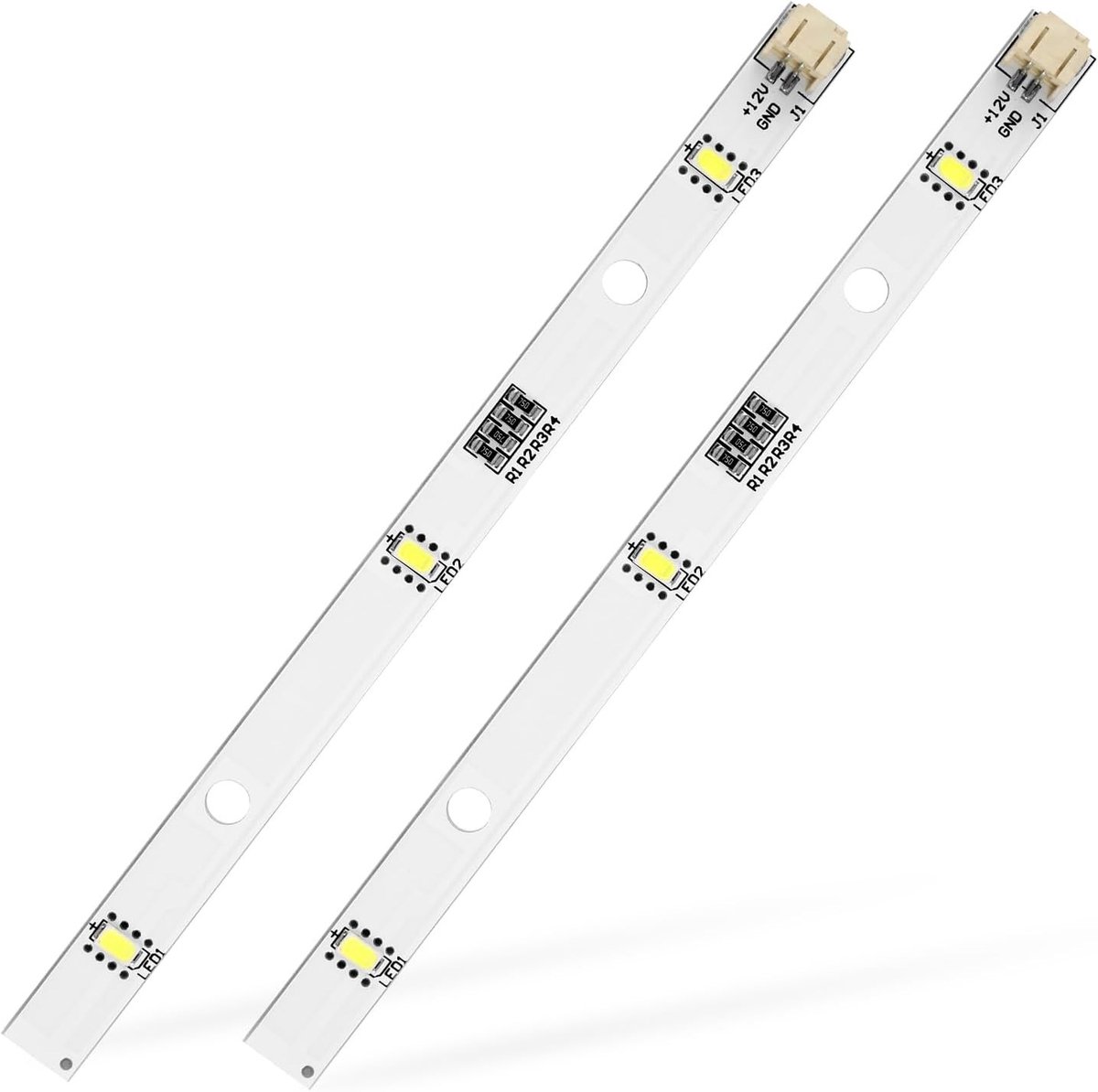 Vervangende LED-strip voor koelkastverlichting, 12V, 2W, energiezuinig, helder wit licht, vochtbestendig, 2 stuks, eenvoudig te installeren