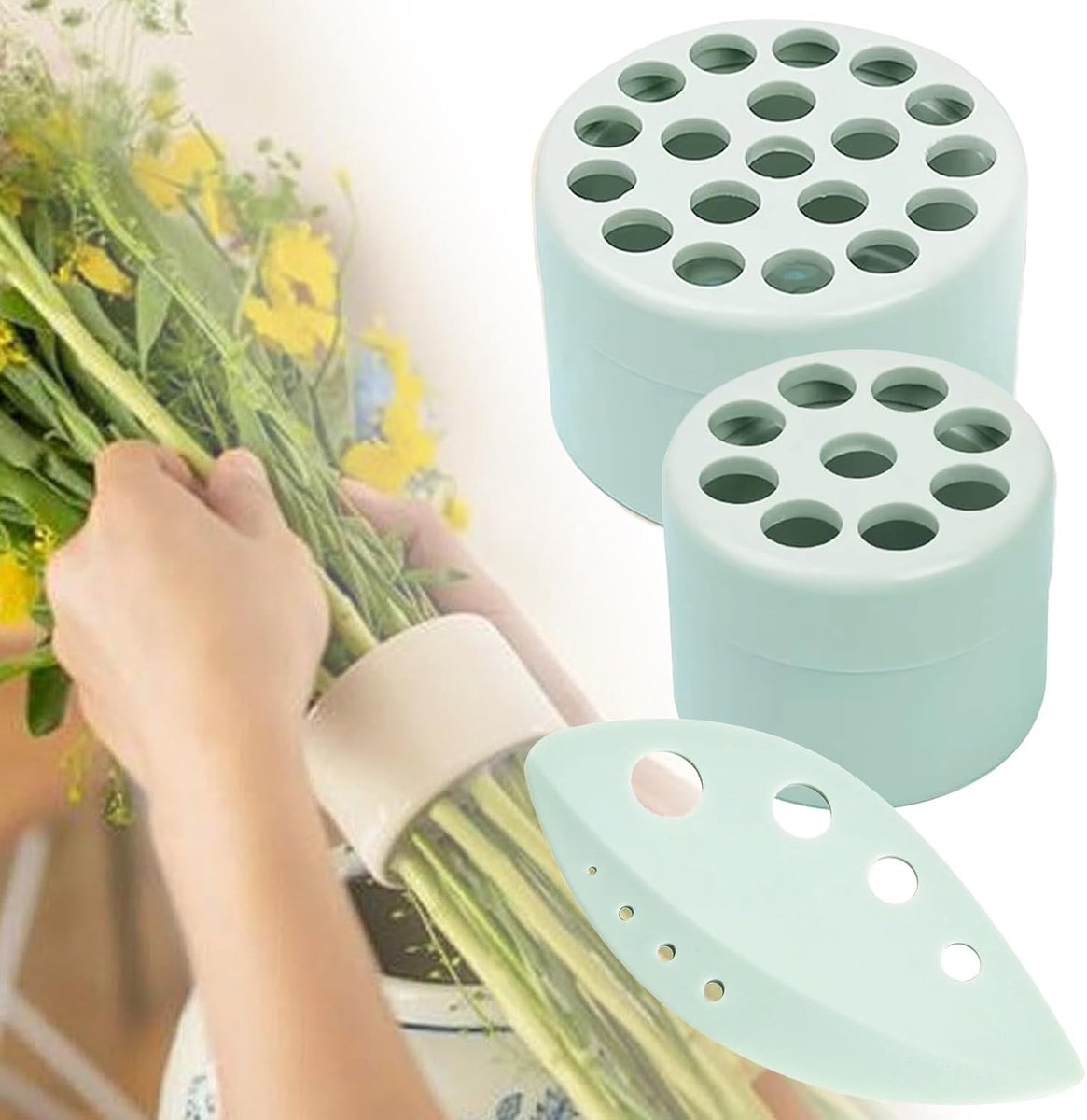 Elegante Spiral Stemhouder Set van 2 voor Bloemarrangementen met Bladstriptool - Perfect voor Creatieve Boeketten en Decoraties