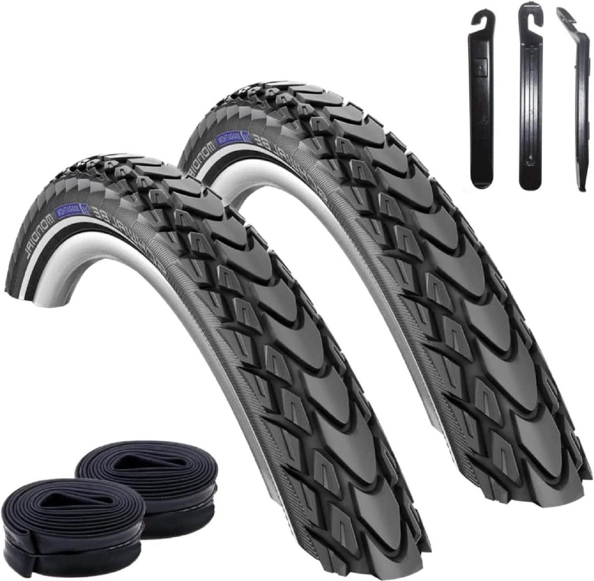 Fietsbanden en binnenbanden set - Fietsbanden set - Fietsen onderhouden - RaceGuard lekbescherming - 47-622 (28 x 1.75 inch) - Zwart