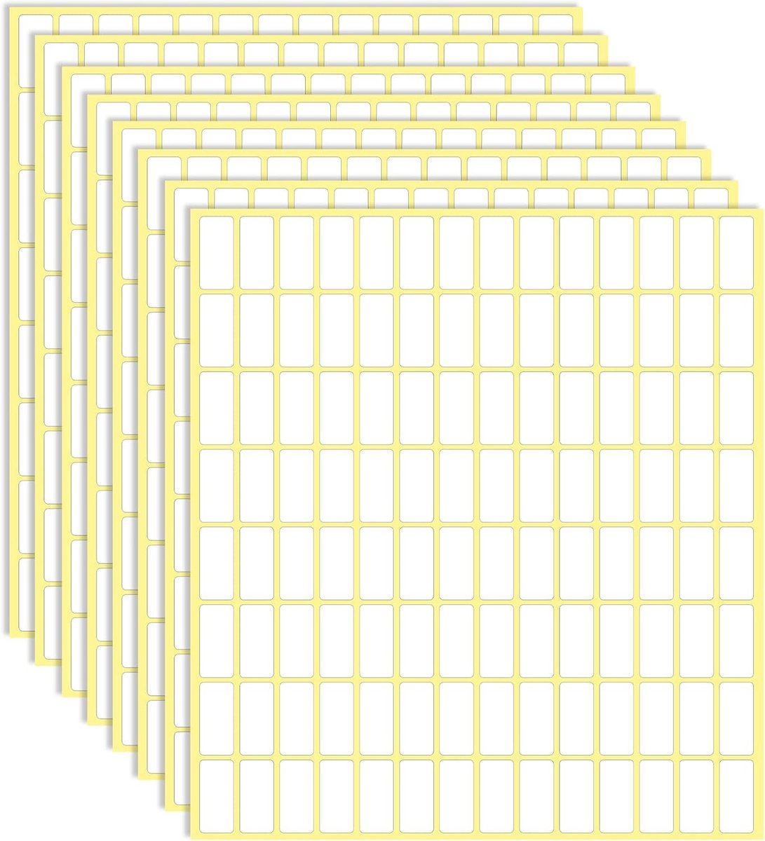 3360 Stuks Witte Zelfklevende Labels voor Prijsaanbiedingen, Organiseren en Labelen in Keuken, Kantoor en School - 10x20mm Formaat