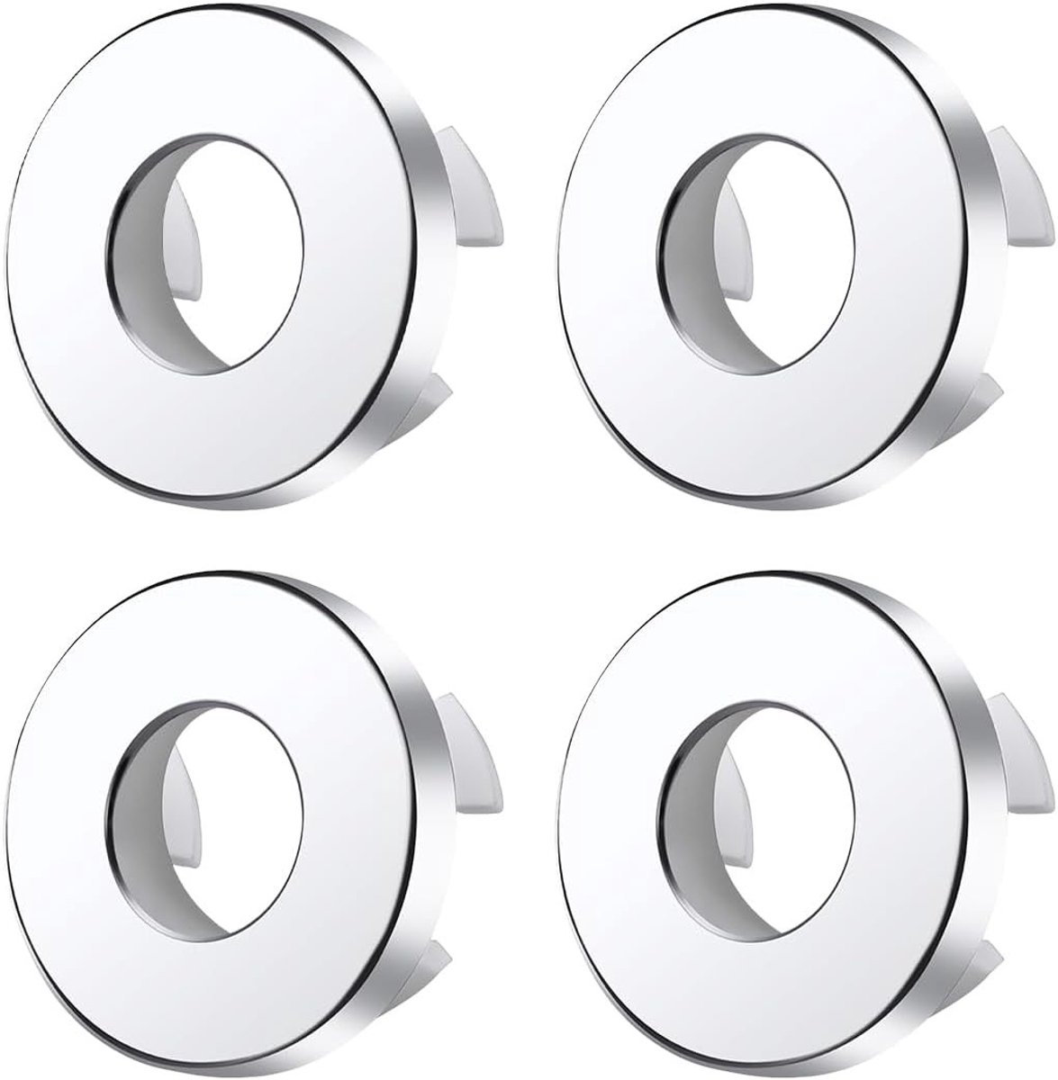 Verchroomde afvoerpluggen voor wastafel met opening van 22mm tot 24mm - Set van 4 stuks