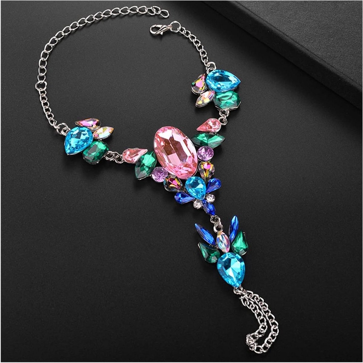 Anklet Bloem - Enkelbandje Armband - Strandvakantie - Kristallen Sieraden - Verstelbaar - Goudkleurig
