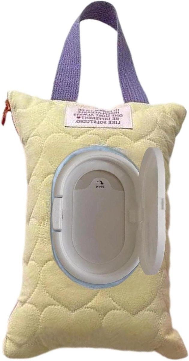 Luierhouder - Veegdispenser - Onderweg Luiers - Vochtafdichtend ontwerp - 23 x 17 cm - Geel