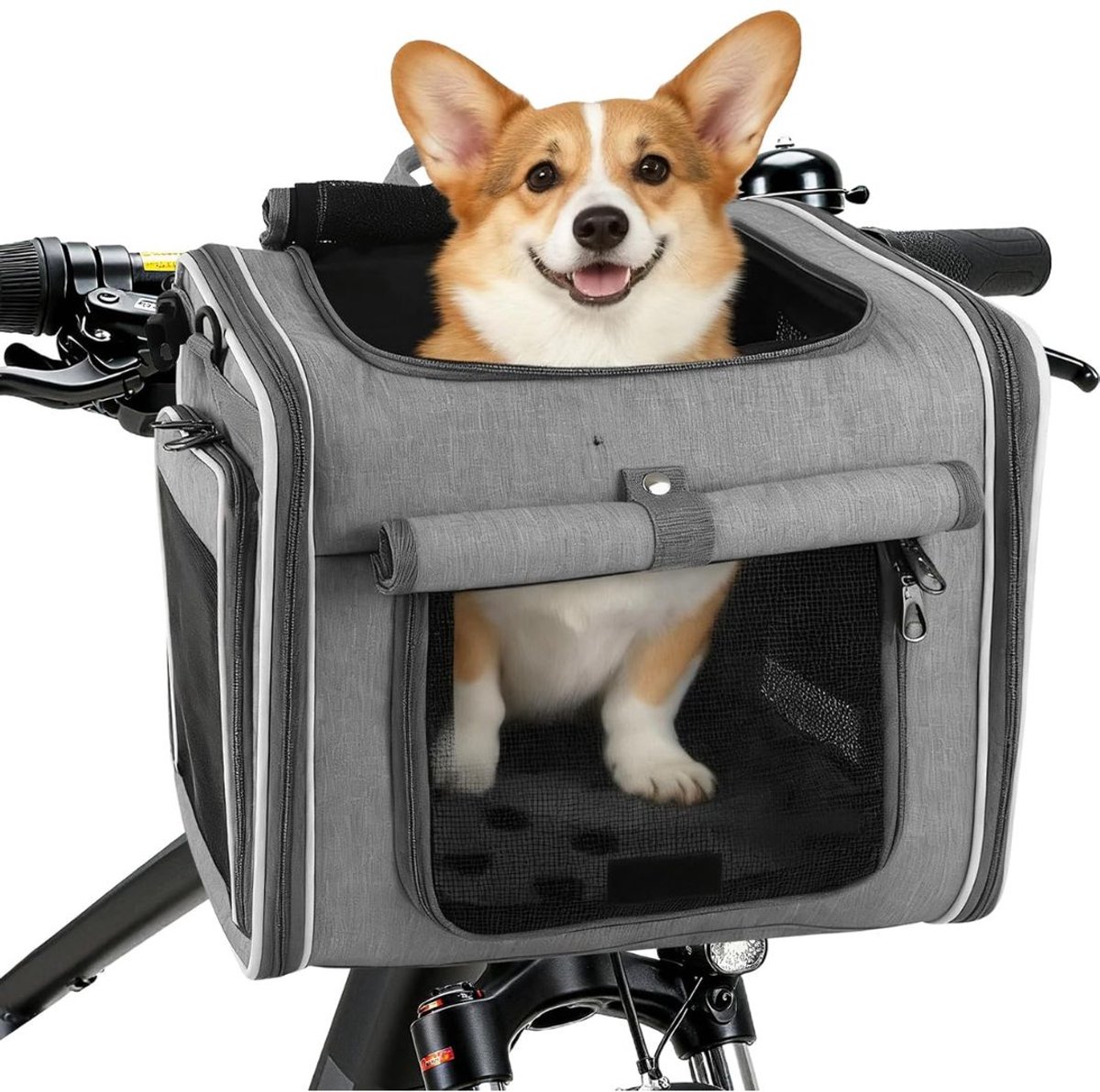 SP® Fietsmand Hond - Fietsmand Hond Voorop - Hondenmand - Grijs - 33cm x 10cm x 33cm