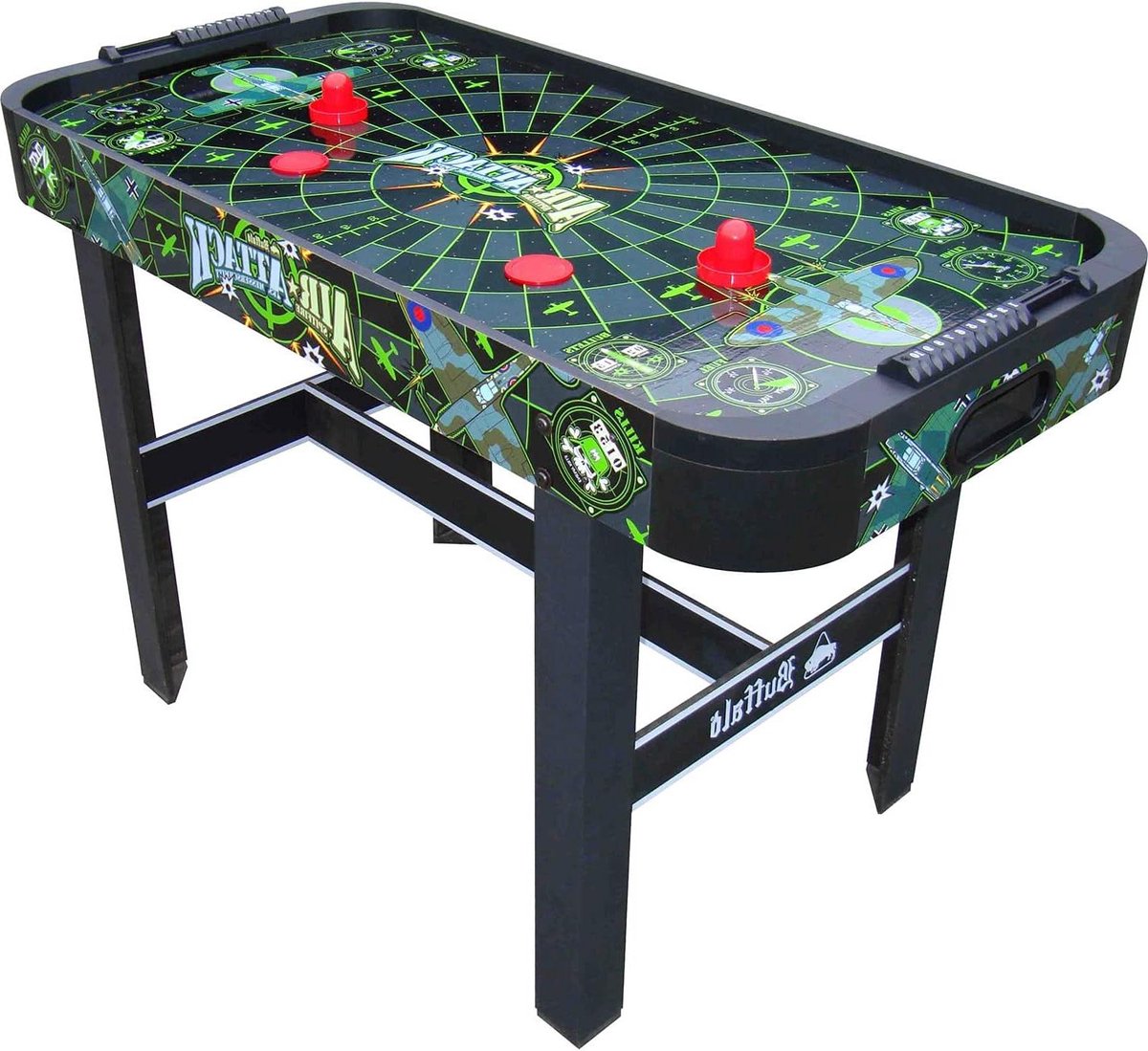 Airhockeytafel - Air hockey spel - Thuisspel Entertainment - Uniek Air Attack Design - 120 cm - Zwart