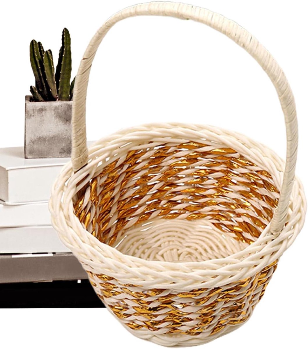 Mini Mand - Opbergmandje Riet - Decoratie en Organisatie - Handgeweven Imitatie Rotan - 135 x 65 x 135 cm
