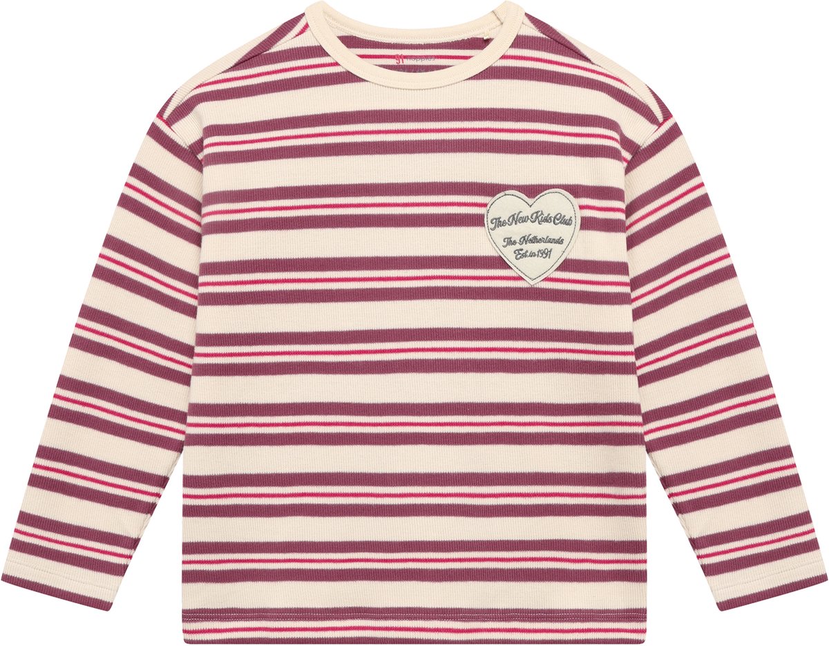 Noppies T-shirt stripe - Sandshell - Maat 134