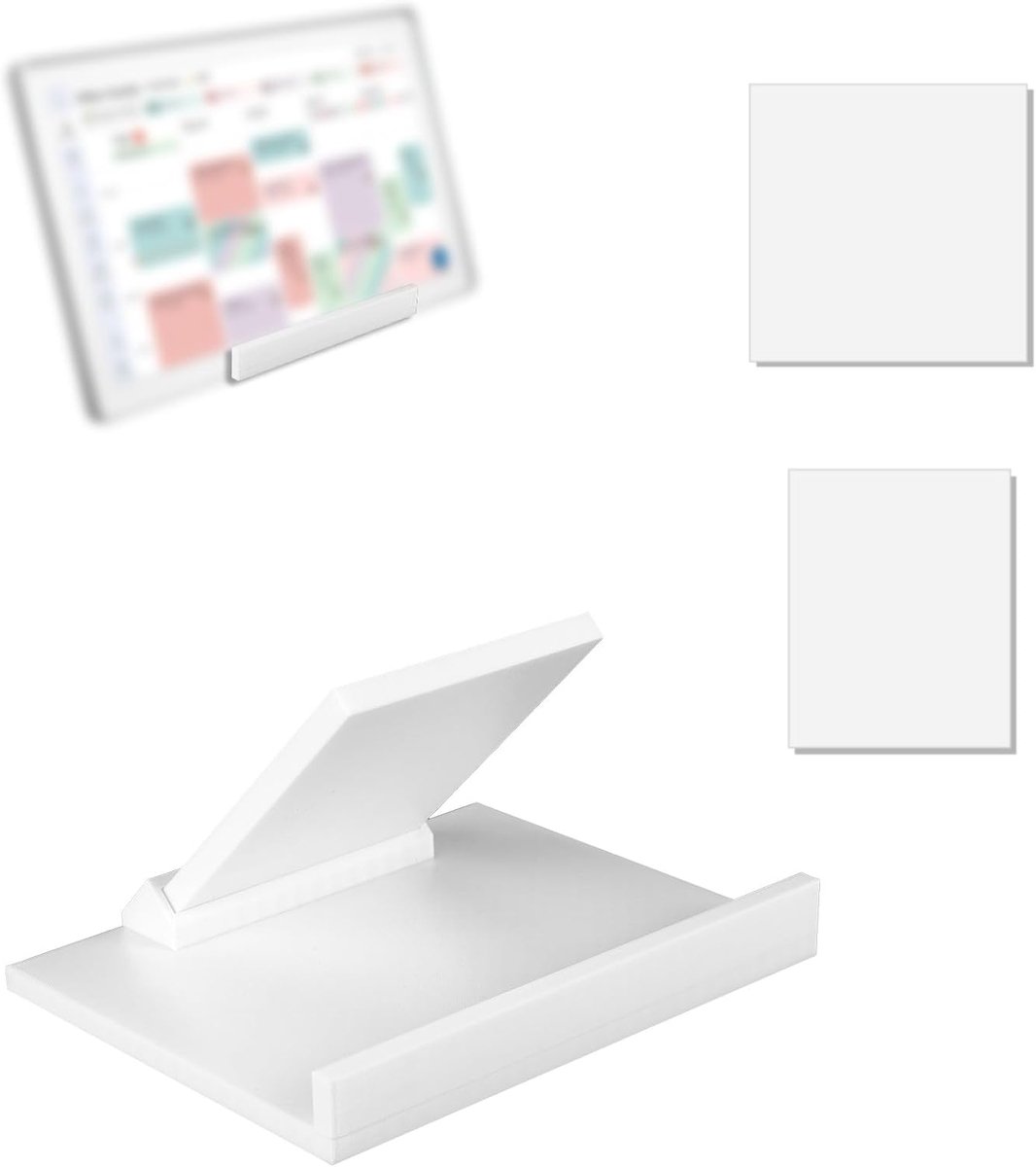Ulisem - Bureaustandaard voor Digitale Kalender - Verstelbare Tafelstandaard - Tot 27 Inch - Stabiele Houder - Gereedschapsvrije Montage - Display Standaard - Voor Bureau en Tafel - wit