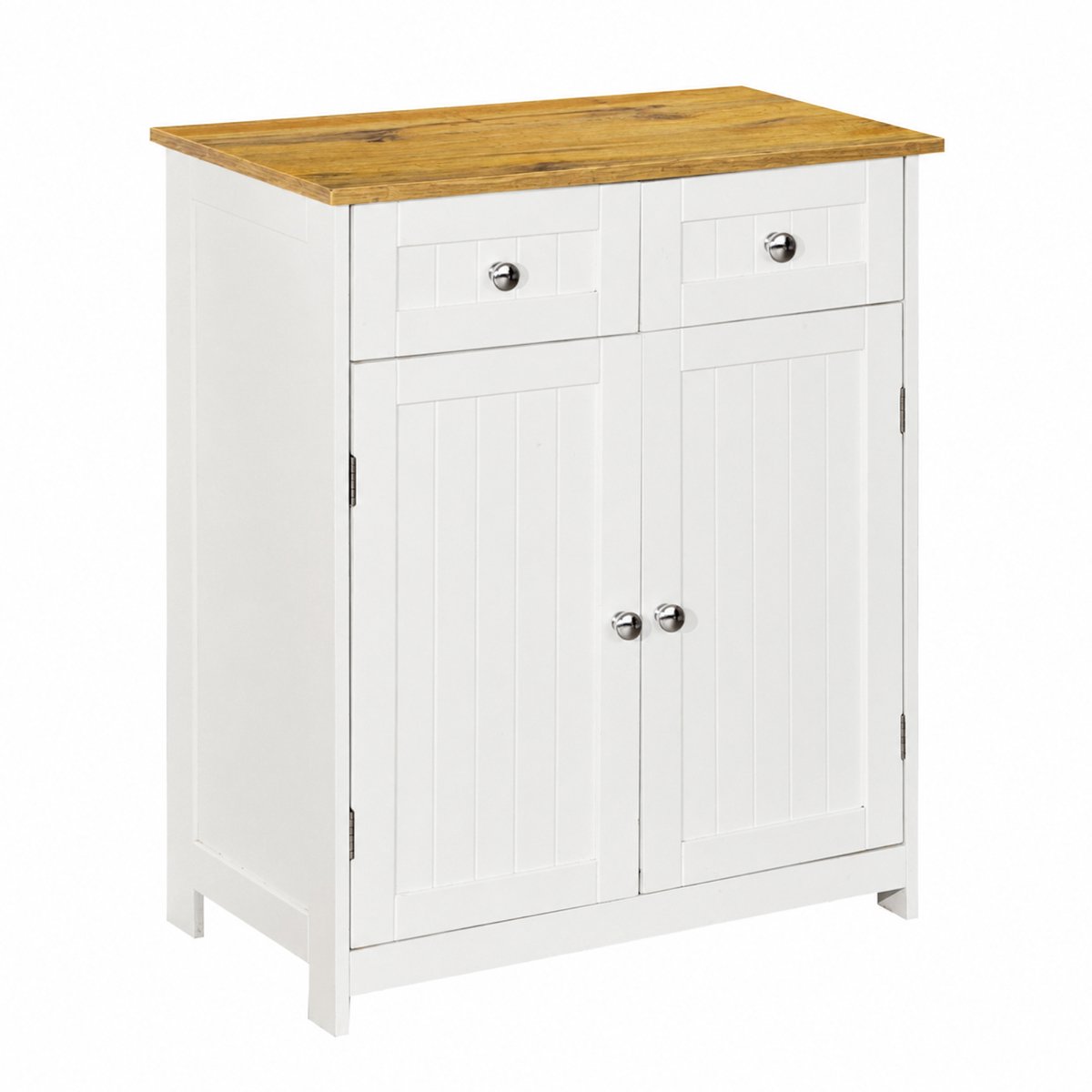 Begryf - Badkamerkast - 2 lades en 2 deuren - wit met eikenlook blad - 60 x 30 x 75 cm