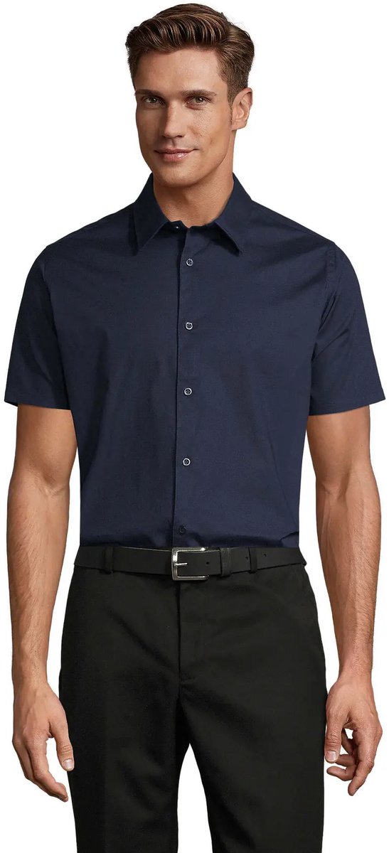 SOL'S Men´s Stretch-Shirt Broadway Short Sleeve L632 - Dark Blue - 3XL