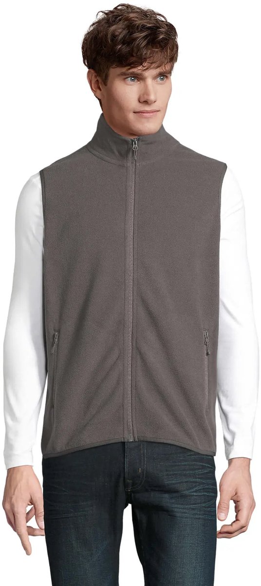 SOL'S Unisex Factor Zipped Fleece Bodywarmer L03822 - Charcoal Grey (Solid) - 5XL