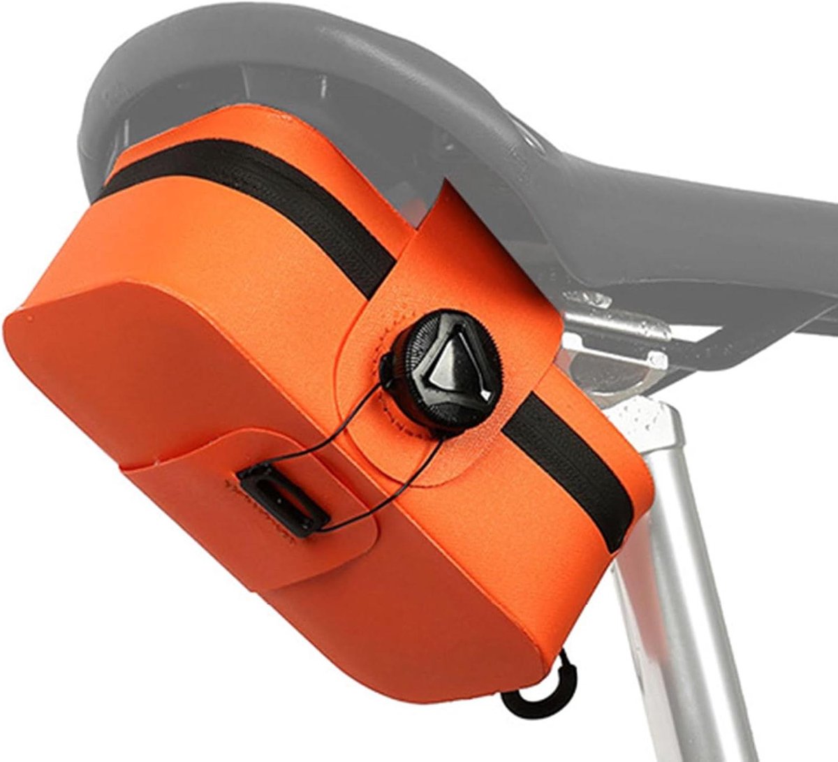 Fiets Zadel Tas - Opbergtas Fietser - Fietsen Opbergen - Snel Bevestigen - 0.5 Liter - Oranje