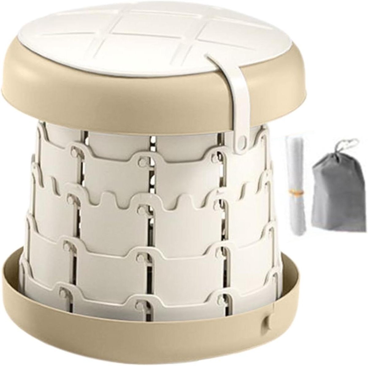 Reispot Opvouwbaar - Draagbare Toilet - Zindelijkheidstraining - Antislip Basis - 258 x 268 cm - Lichtbruin