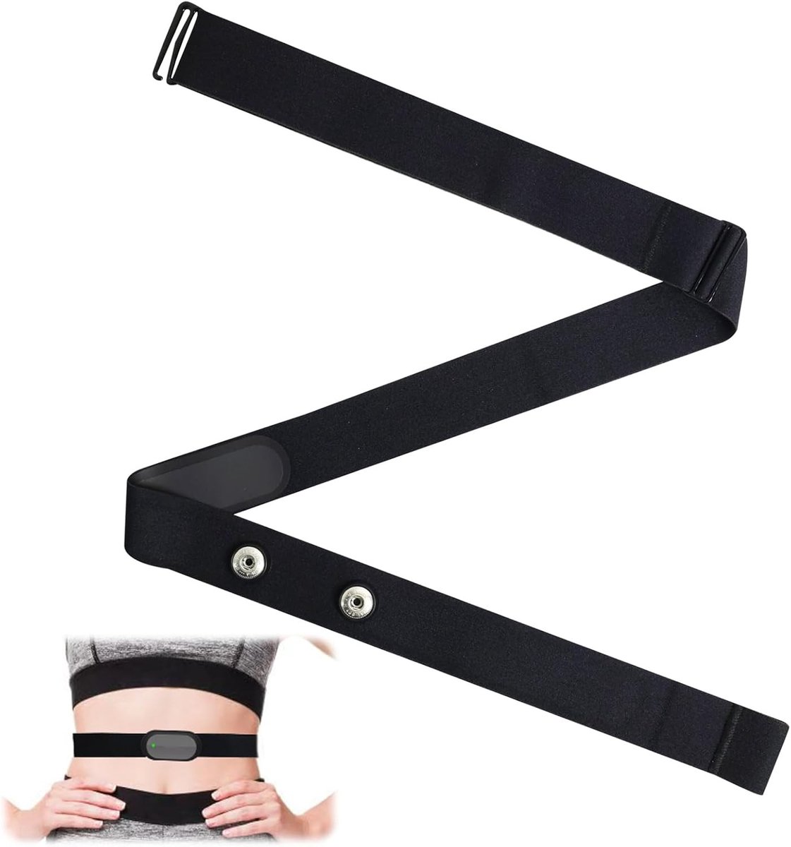 Verstelbare Elastische Hartslagmonitor Band (70cm tot 105cm) Geschikt voor Wahoo, Polar H10, H9, Coospo en Magene, Perfect voor Fietsen en Hardlopen