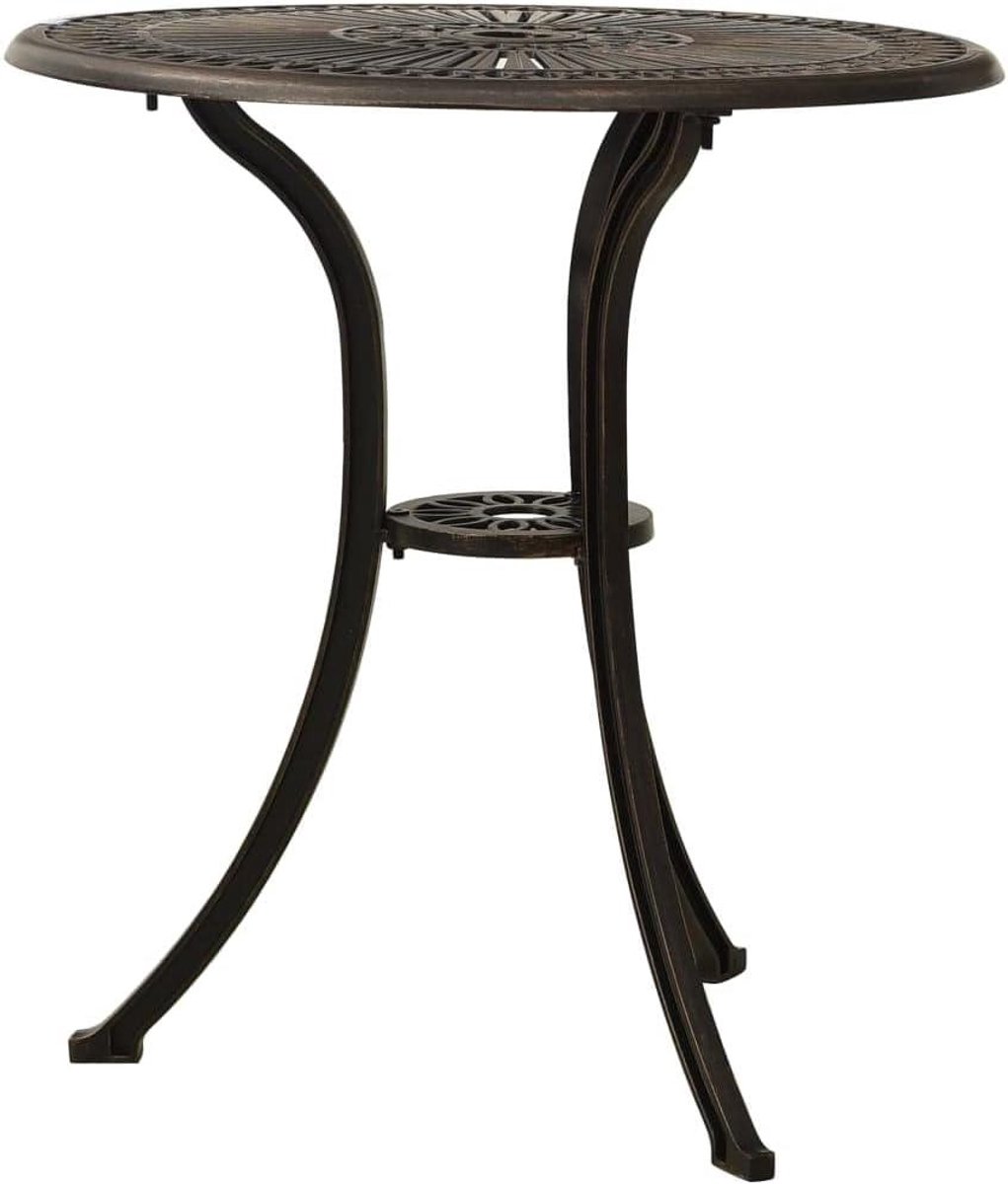 Tuintafel - Terrastafel - Buiten eten - Parasolgat - 62 x 62 x 65 cm - Brons