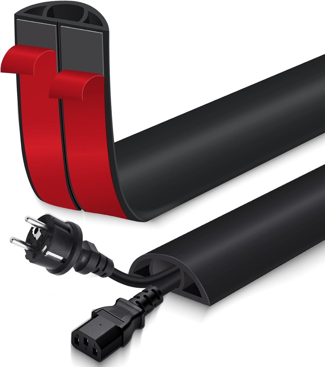 Vloerkabelhoes - Zwart - 30 mm x 6 m - Flexibele Kabelbeschermer van PVC - Voor Thuis en Kantoor