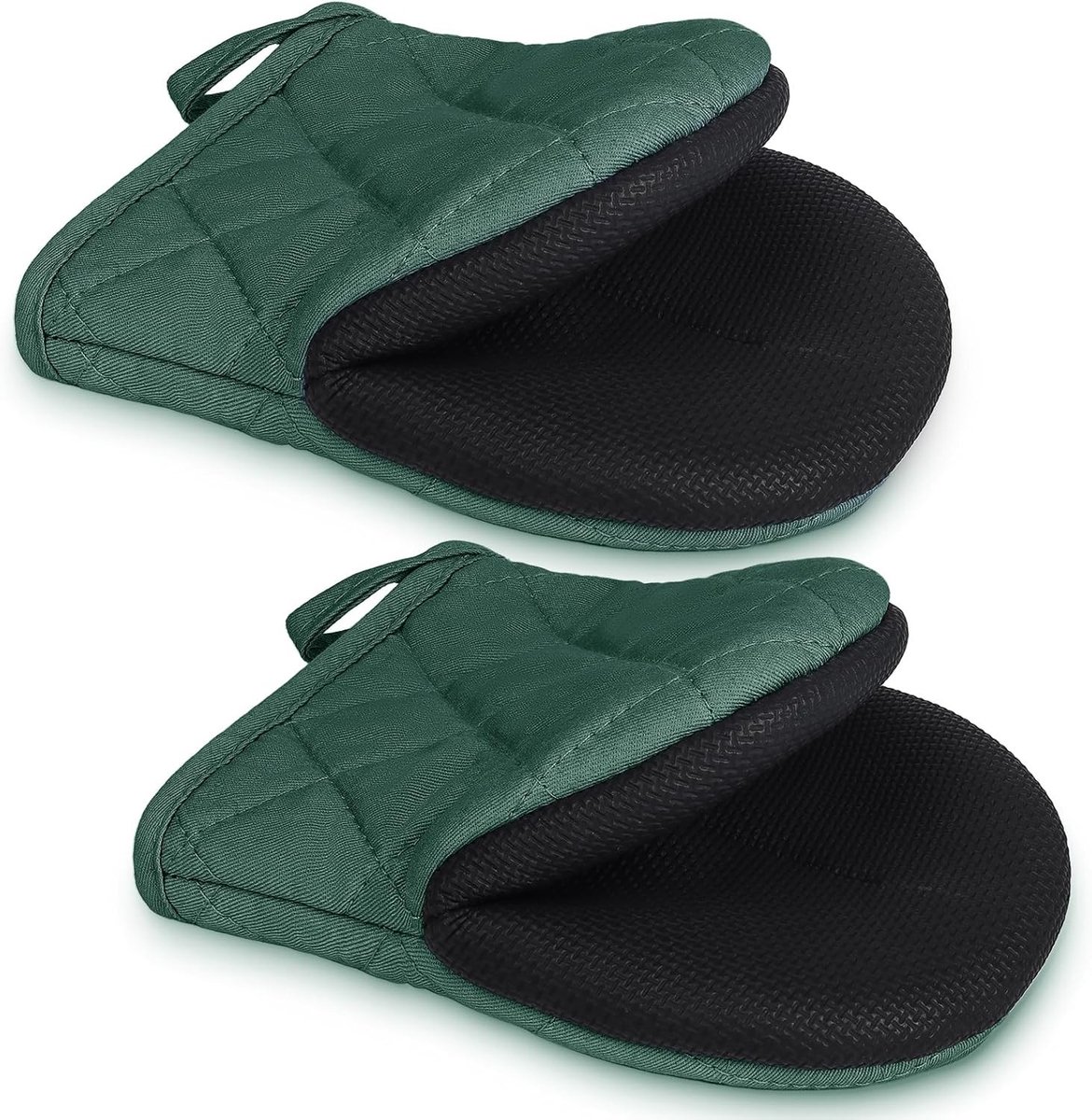 Ovenwanten en Pannenlappen Set - Zwart - Hittebestendig tot 260 °C - Antislip Siliconen - Voor Thuis Koken