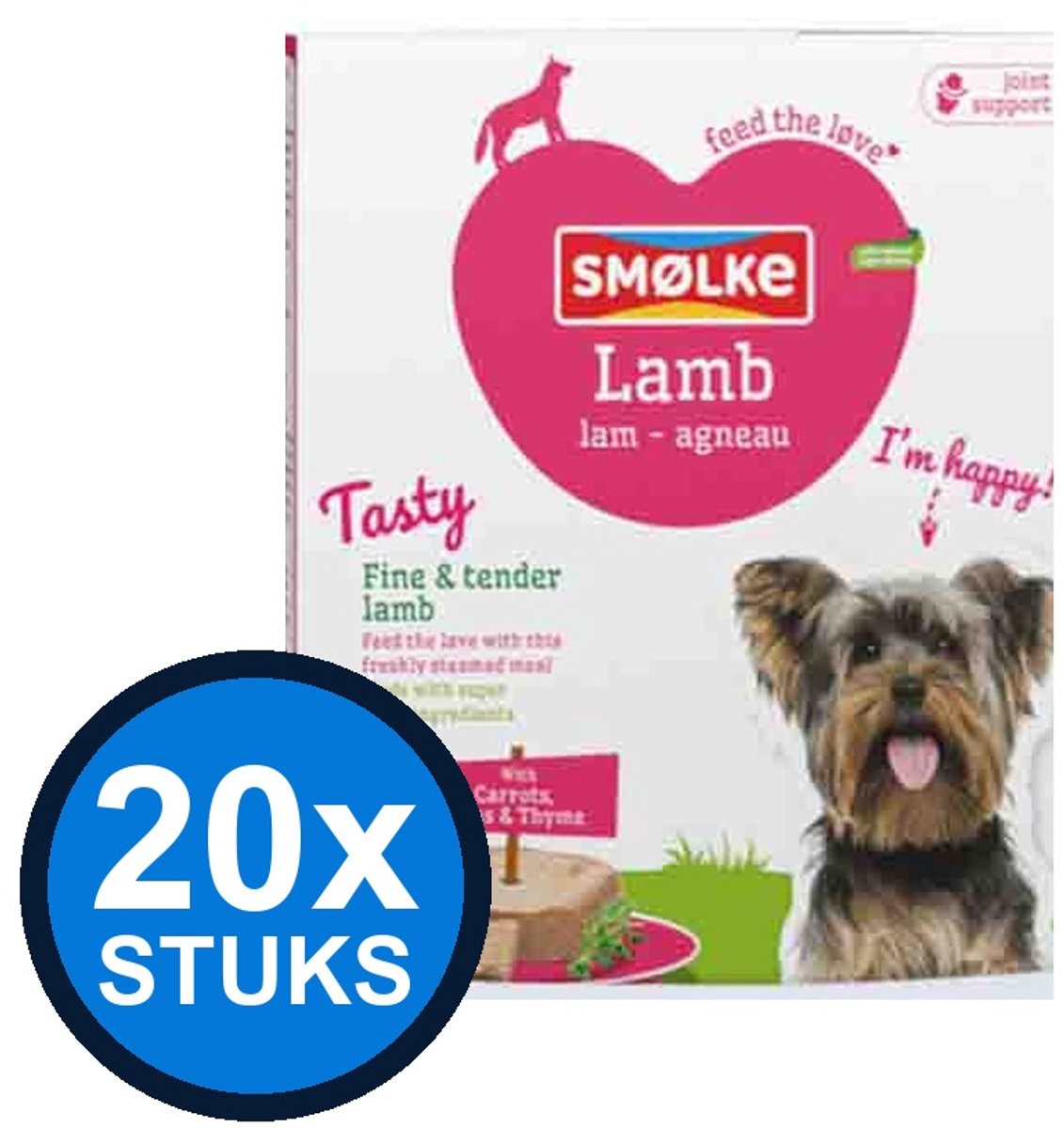 Smølke Smølke hond vers gestoomd lam 395gr