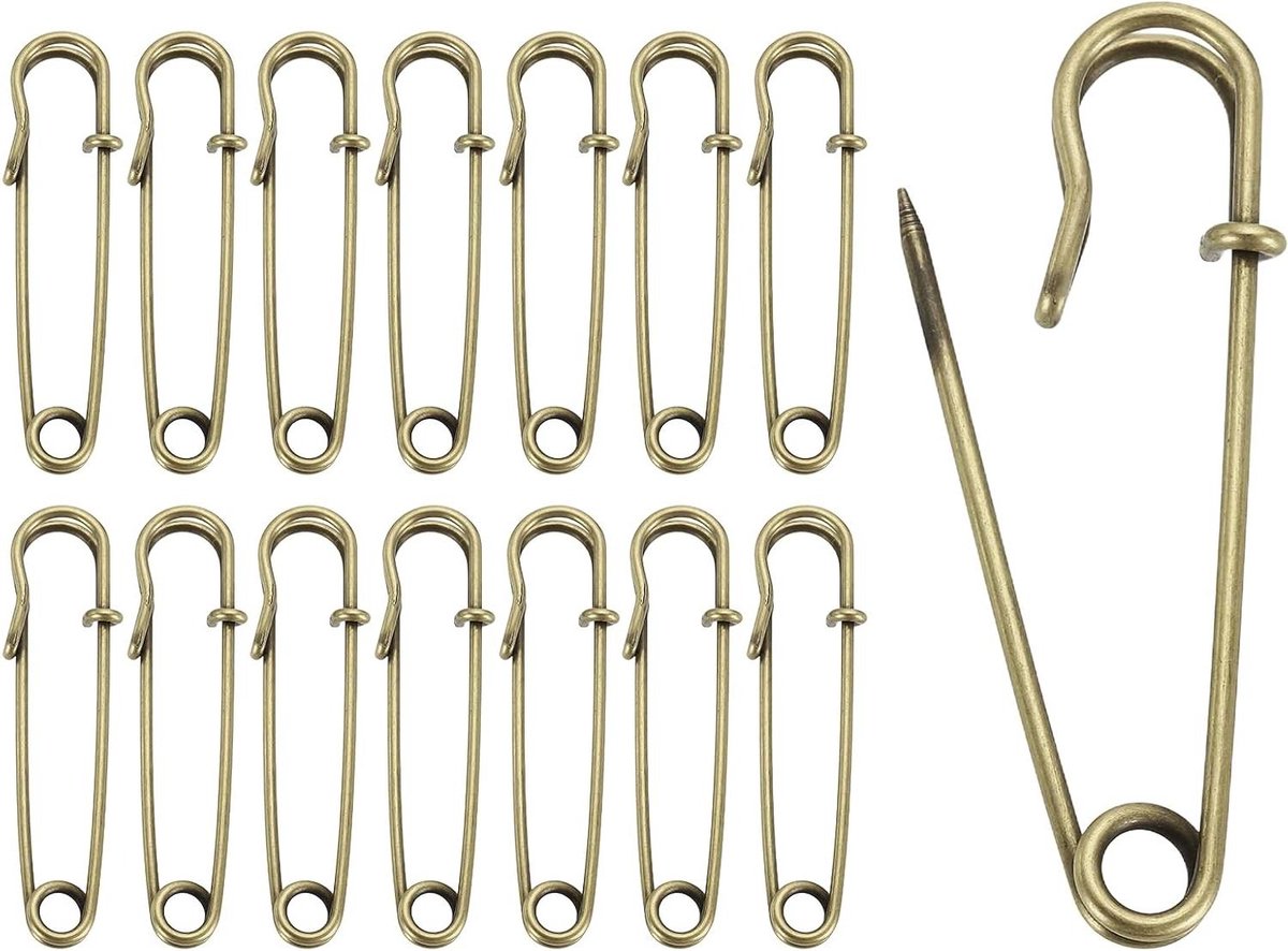 Veiligheidsspelden - Kledinghaken Naalden - Kleding Bevestigen - Gegvaniseerd Staal - 63 mm - Brons