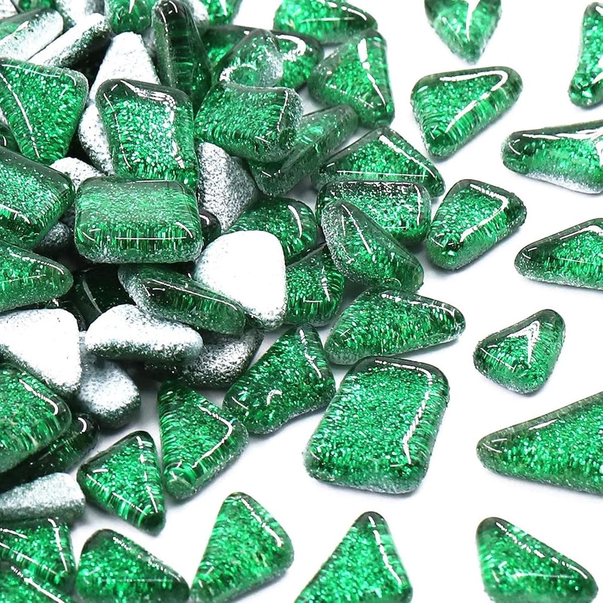 Glas Mozaïek Tegels - Groente - 1 x 1,5 cm - Glitter Kristal Mozaïk Stenen voor DIY Ambachten