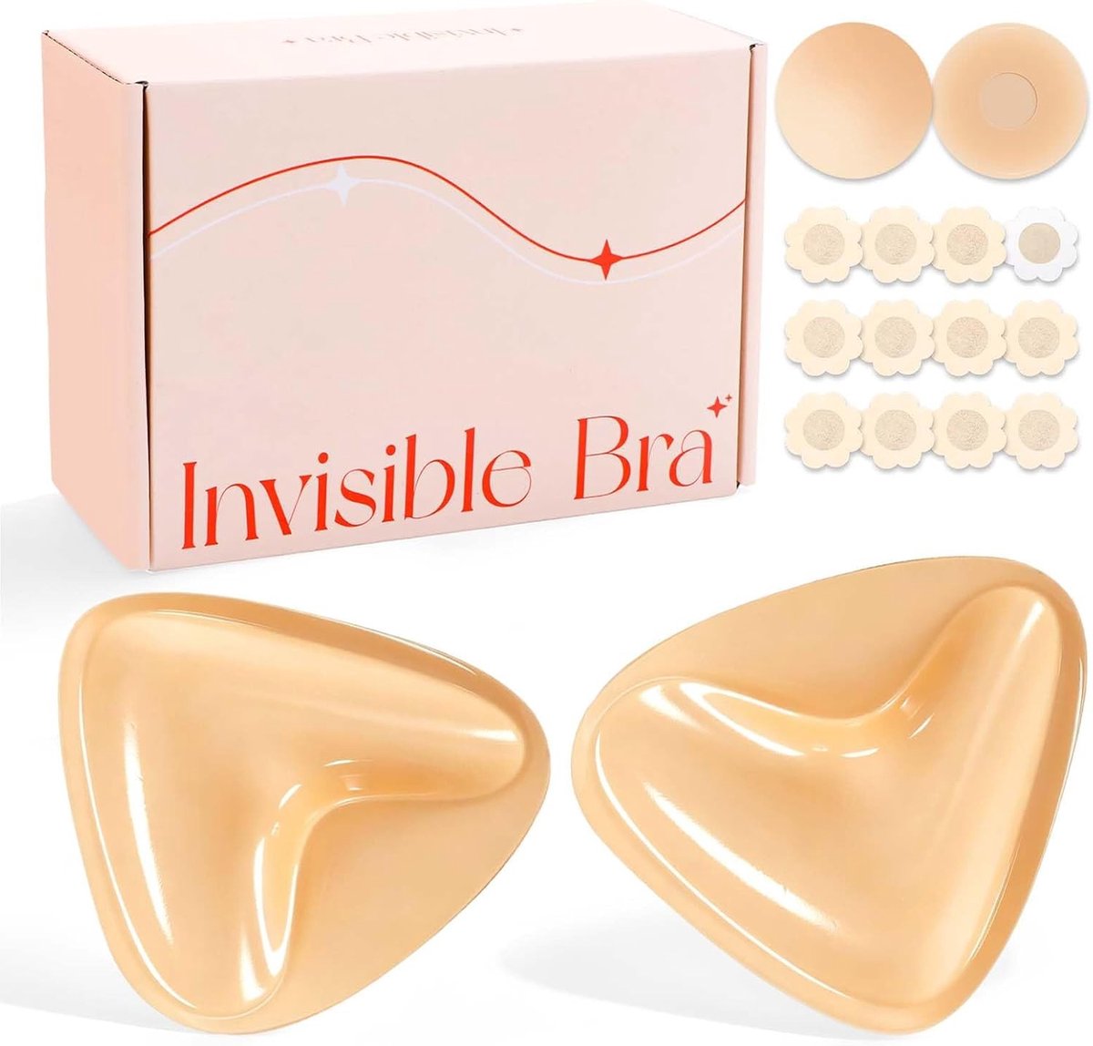 Push-up pads met zelfklevende werking, herbruikbare en wasbare borstverstevigers voor cup A-B, ideaal voor kleine borsten en discreet gebruik