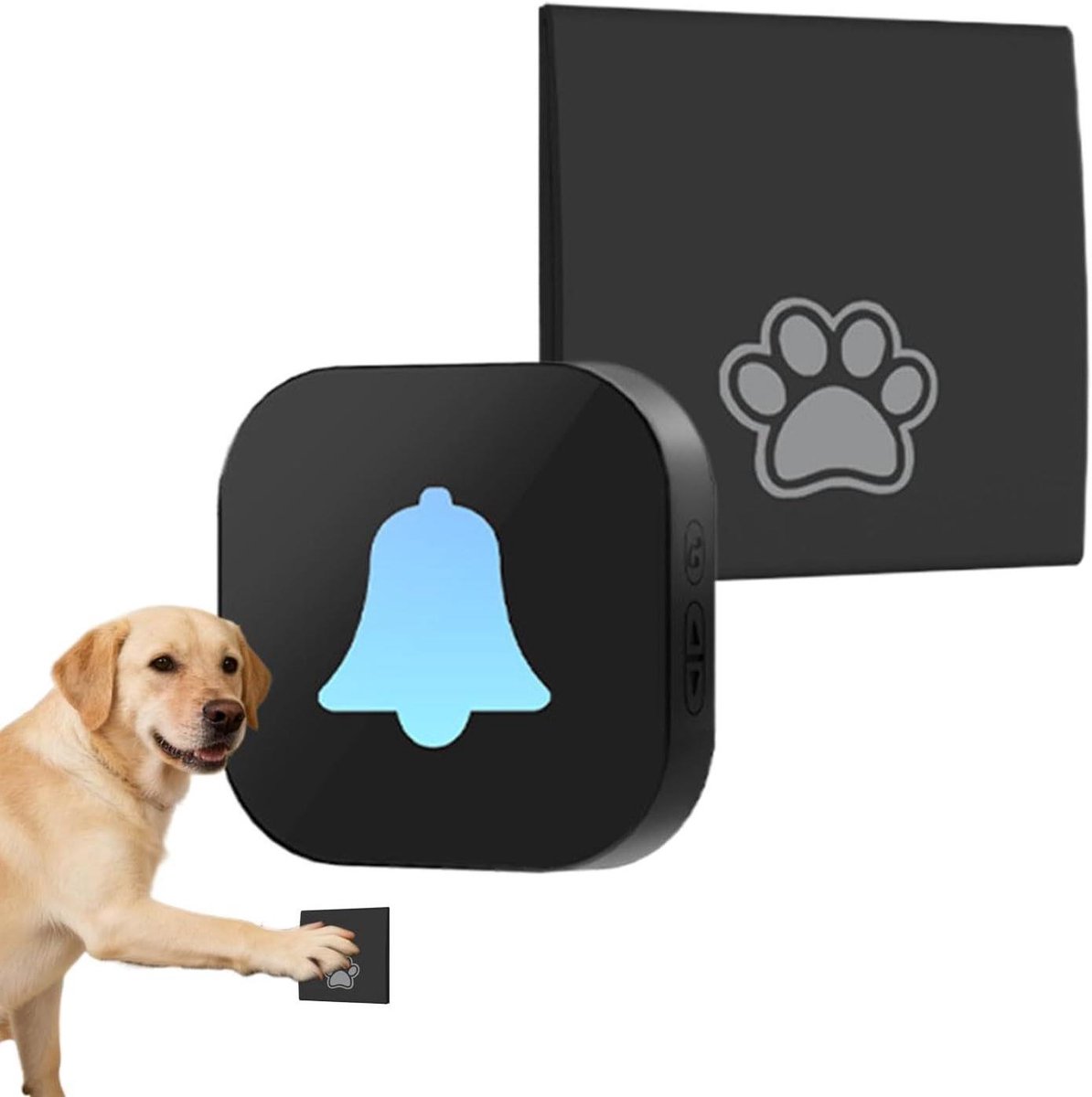 Honden Deurbel - Huisdier Communicatie - Zindelijkheidstraining Ondersteuning - Waterdicht Weerbestendig - Lange Reikwijdte - Zwart