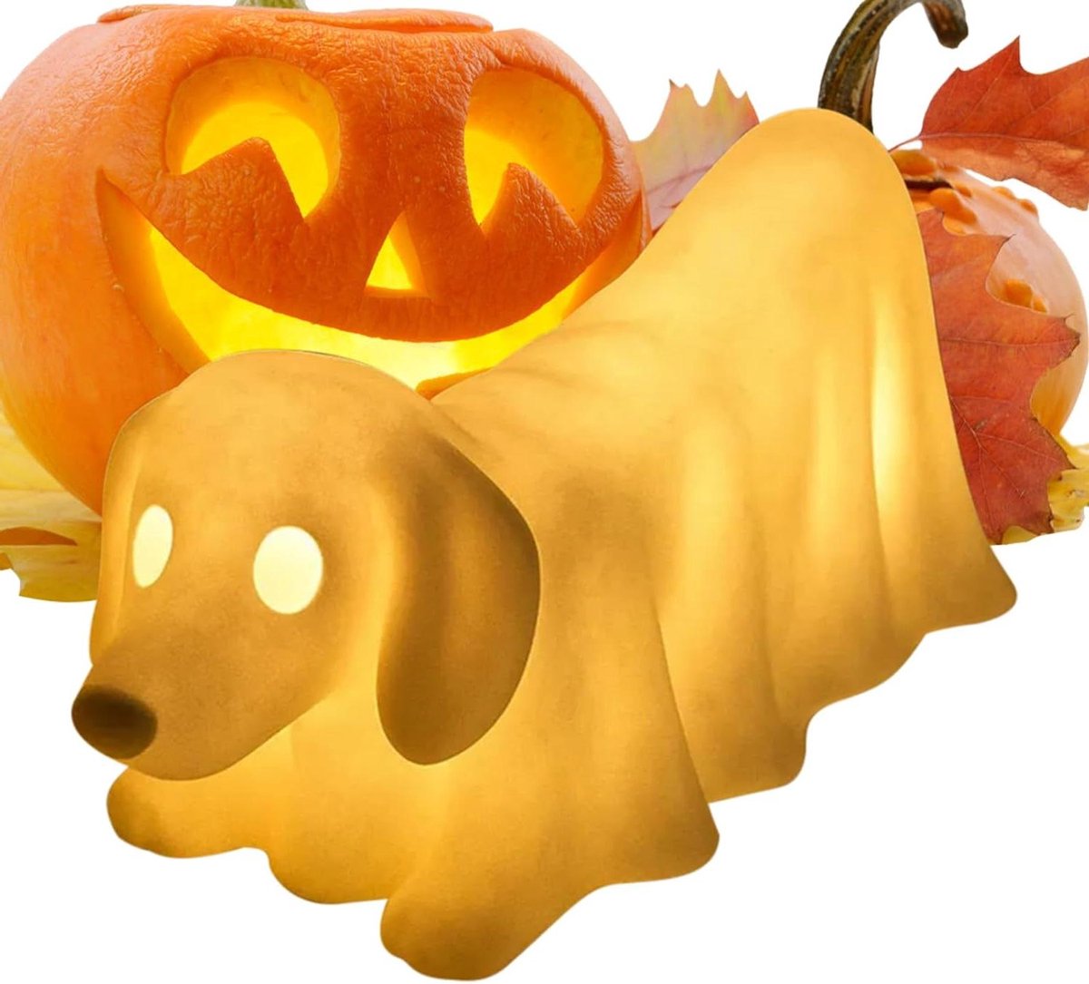 Huisdier Spook Lamp - Teckel Nachtlampje - Halloween Decoratie - Schattig Hondenstandbeeld - 139 x 994 x 915 cm - Meerkleurig